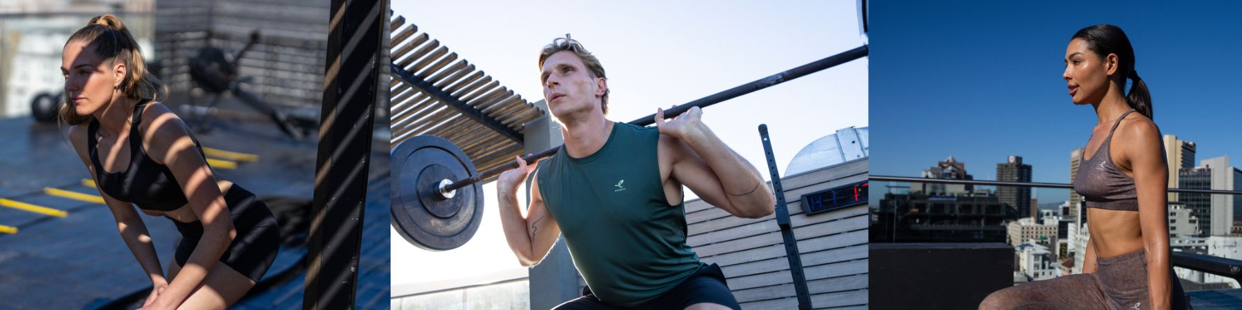 Fitness Training im Gym – Männer und Frauen beim Krafttraining und Workout in Sportbekleidung