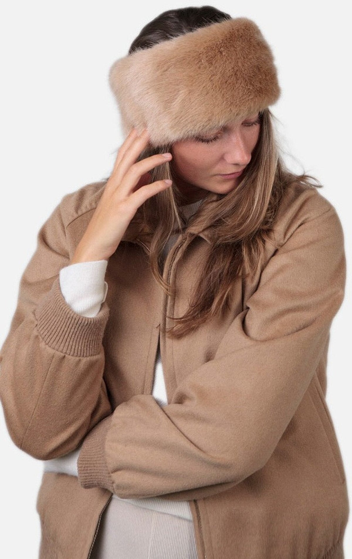 Stirnband Fur Damen Kunstfell mit Fleece