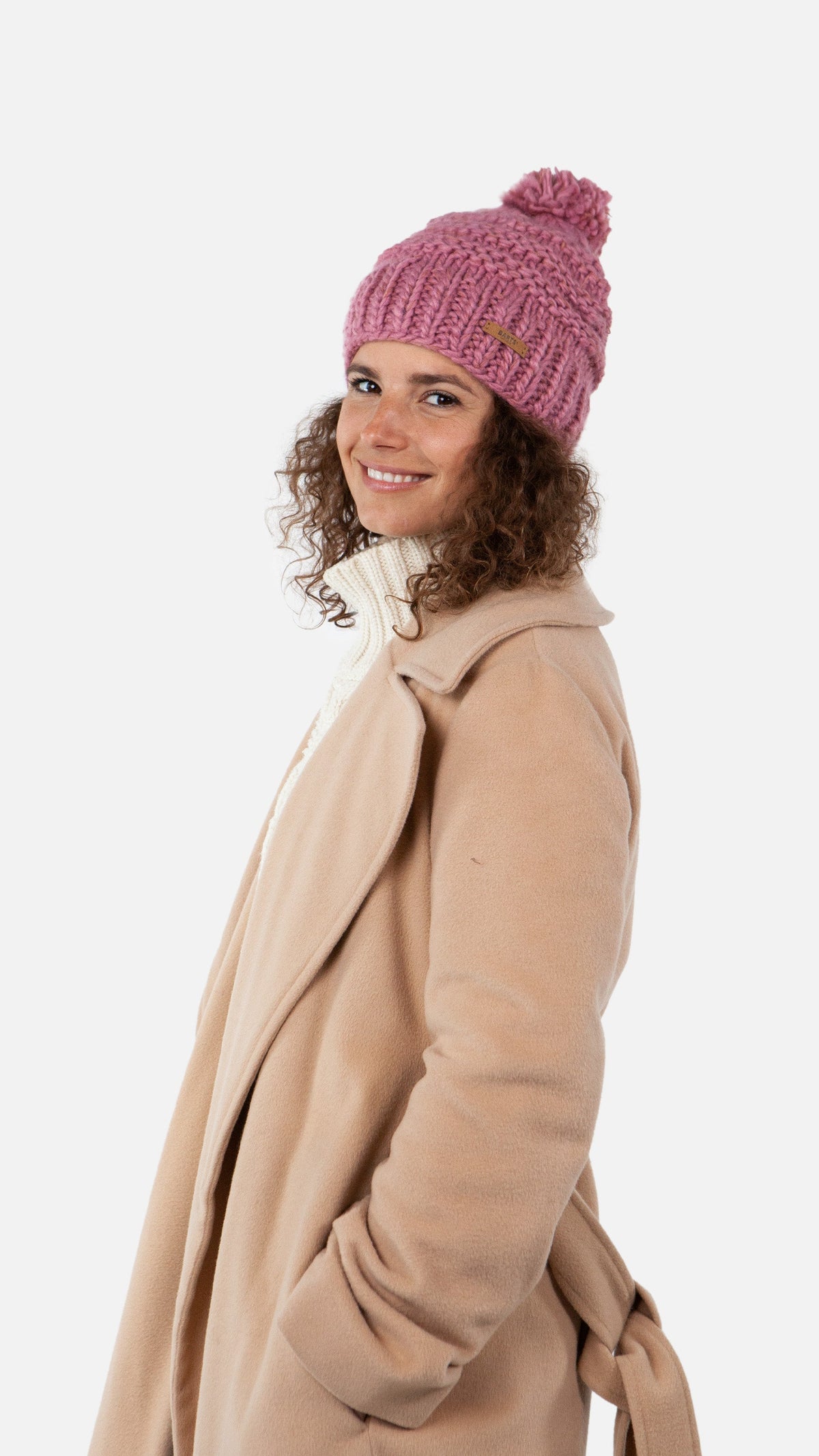Damen Mütze Jasmin mit Bommel und Fleecefutter