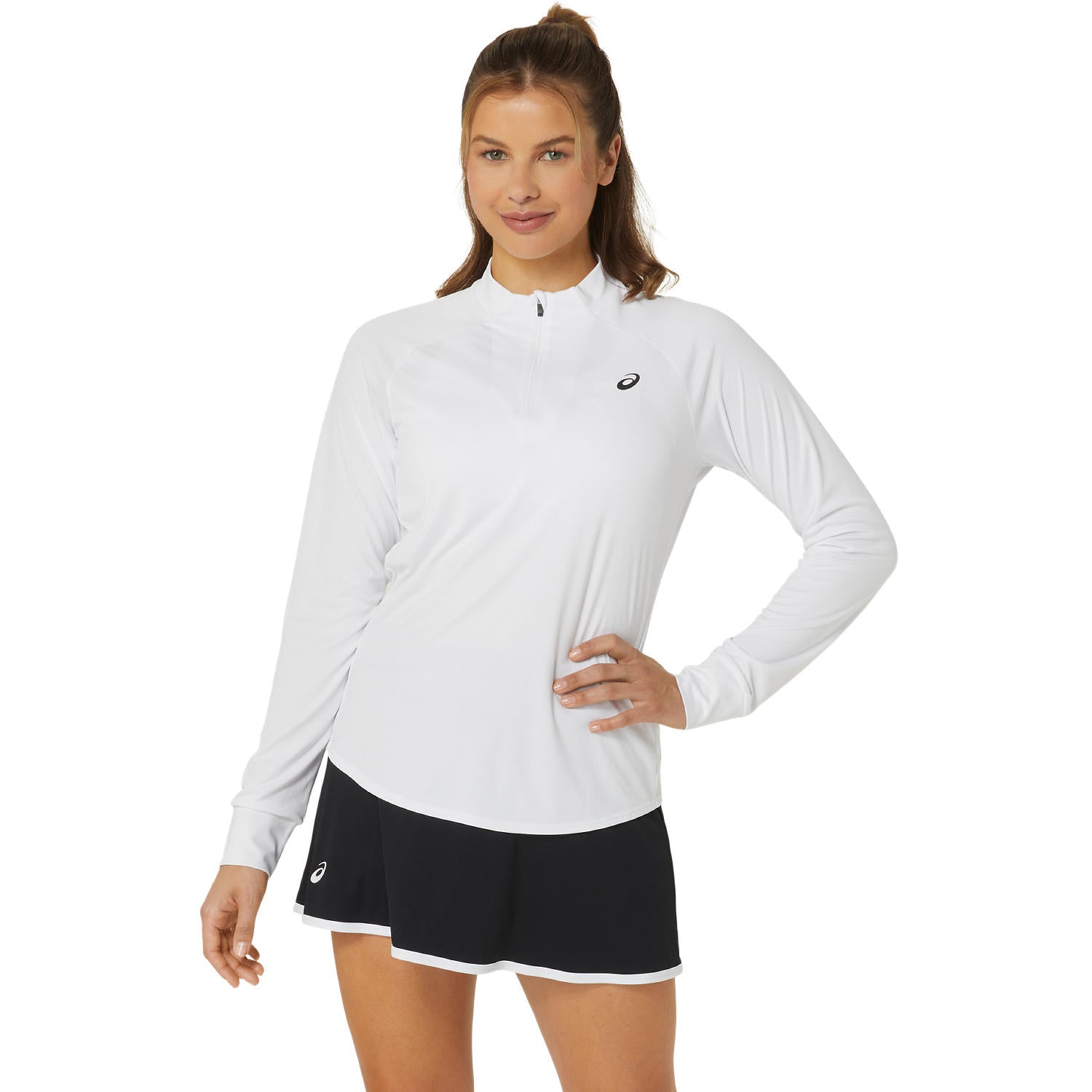 WOMEN COURT LS 1/2 ZIP TOP