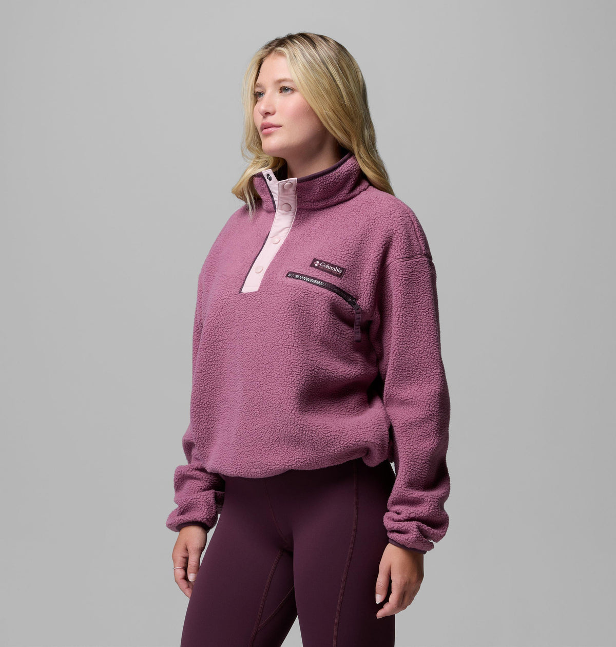 Helvetia II Cropped Half Snap Flee Damen Fleecejacke