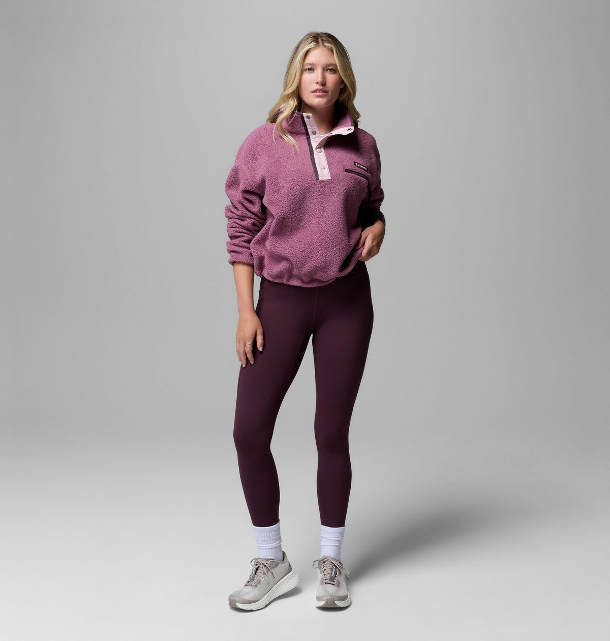 Helvetia II Cropped Half Snap Flee Damen Fleecejacke