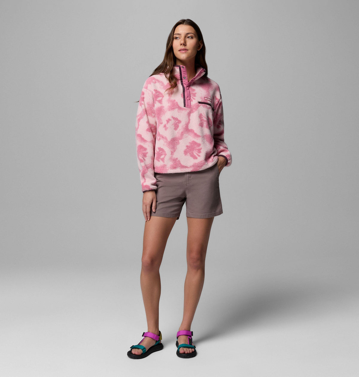 Helvetia II Printed Cropped Half S Fleecejacke