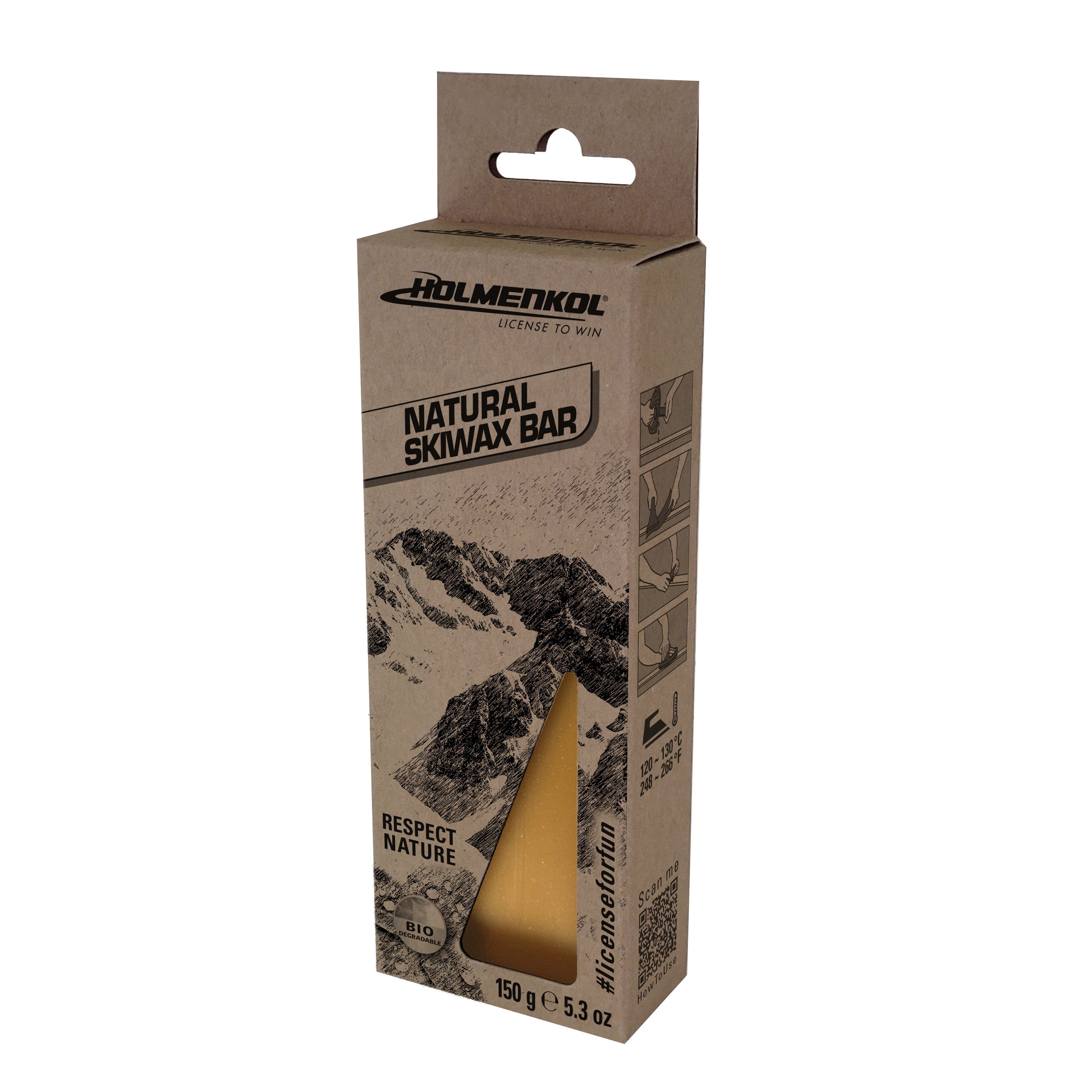 HOLMENKOL Natural Skiwax Bar 150g - Bio Heißwachs