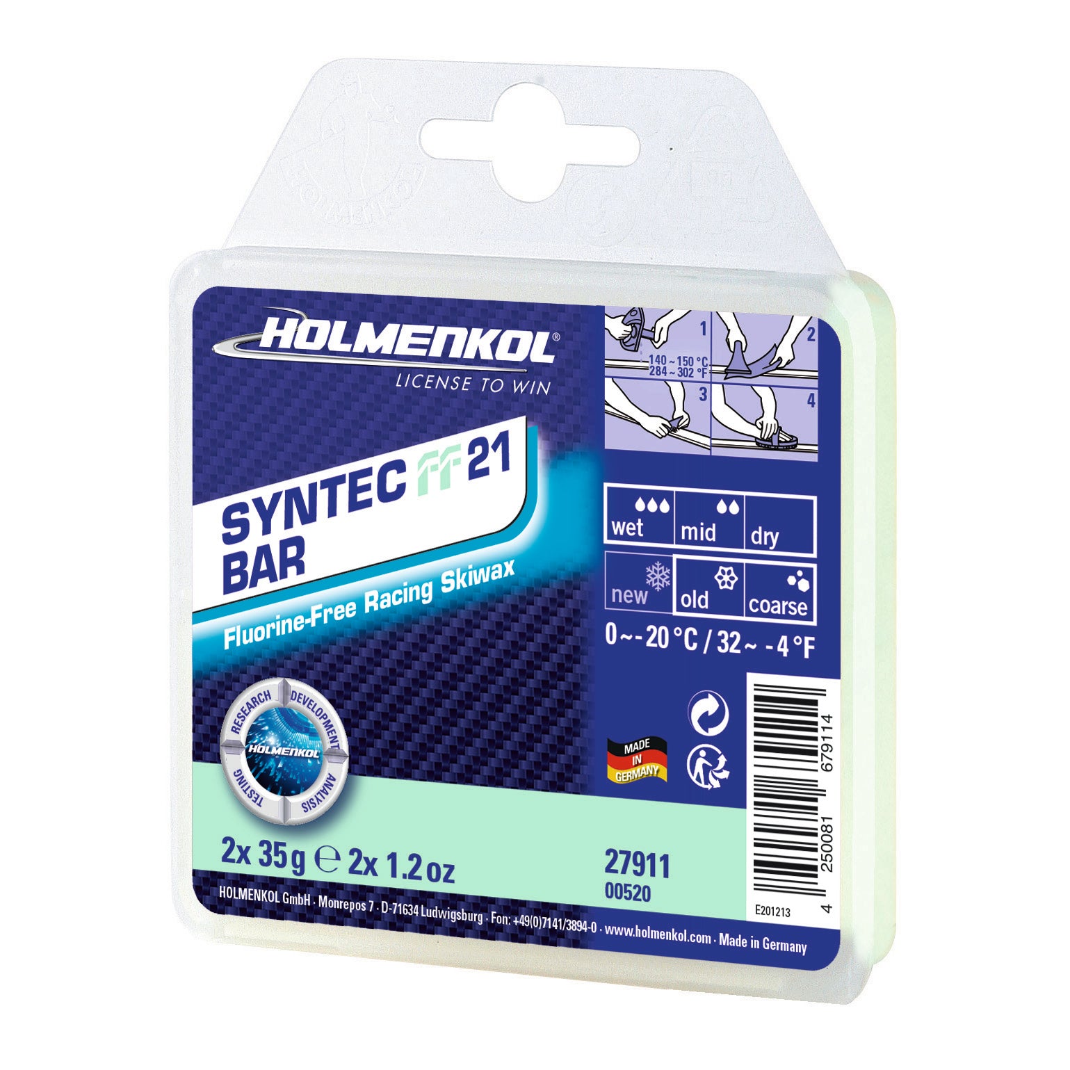 HOLMENKOL Syntec FF 21 Bar 2x 35g Skiwax