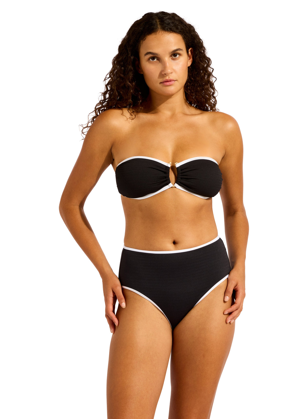 Beach Bound Ring Front Bandeau Bikini Top