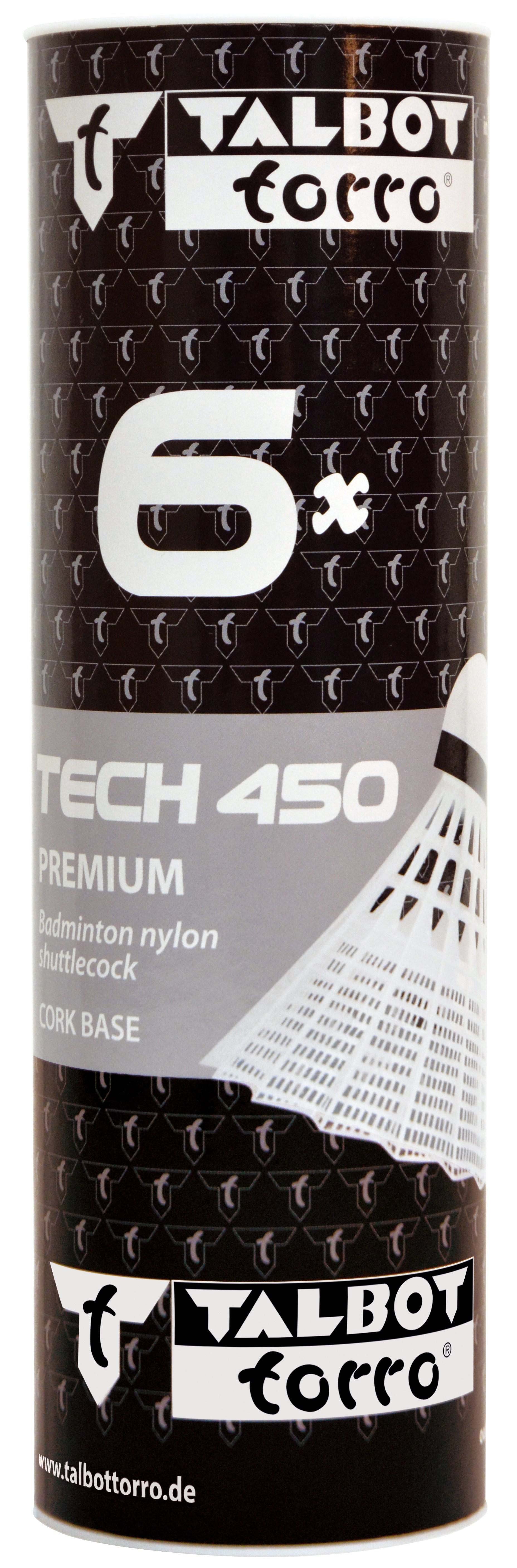 Badmintonball Tech 450, Premium Nylonfederball, 6er Dose