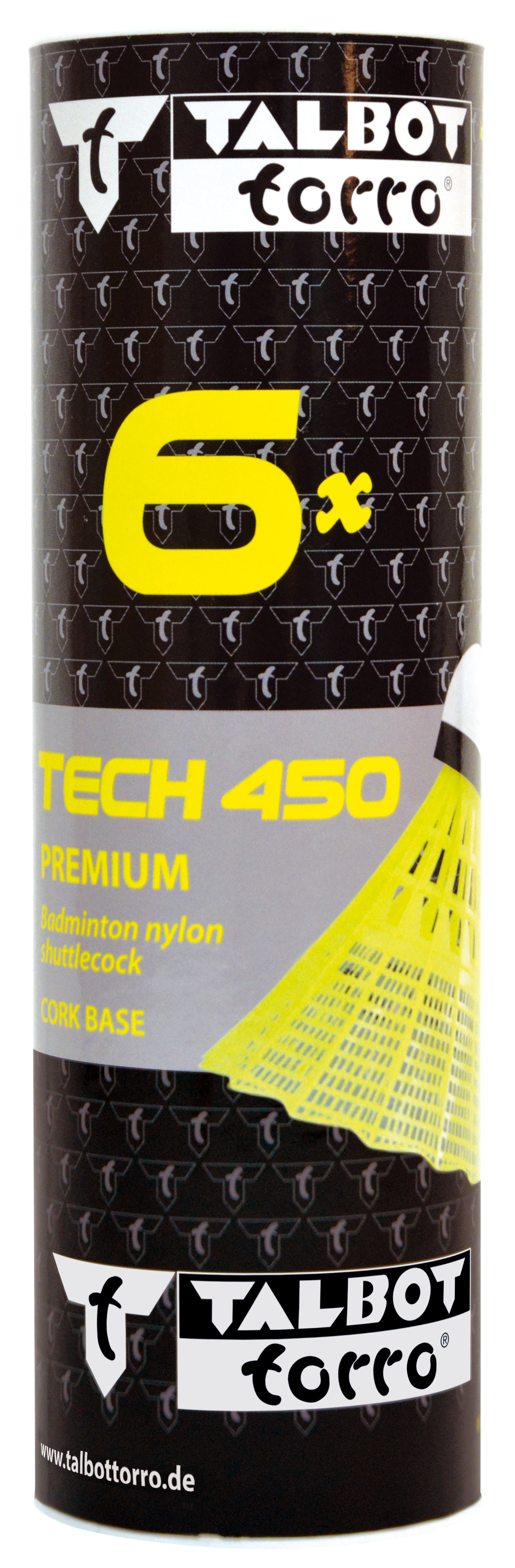 Badmintonball Tech 450, Premium Nylonfederball, 6er Dose