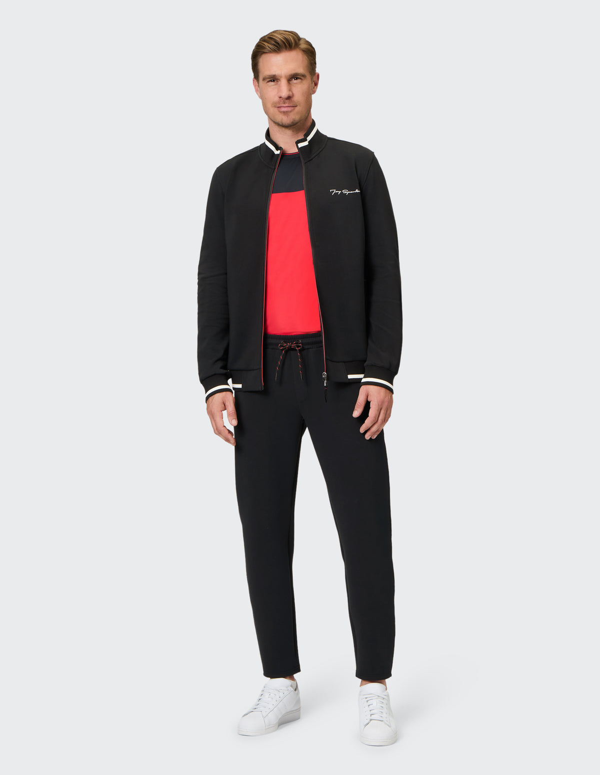 G-Style Sweatjacke mit sportlichem Stehkragen