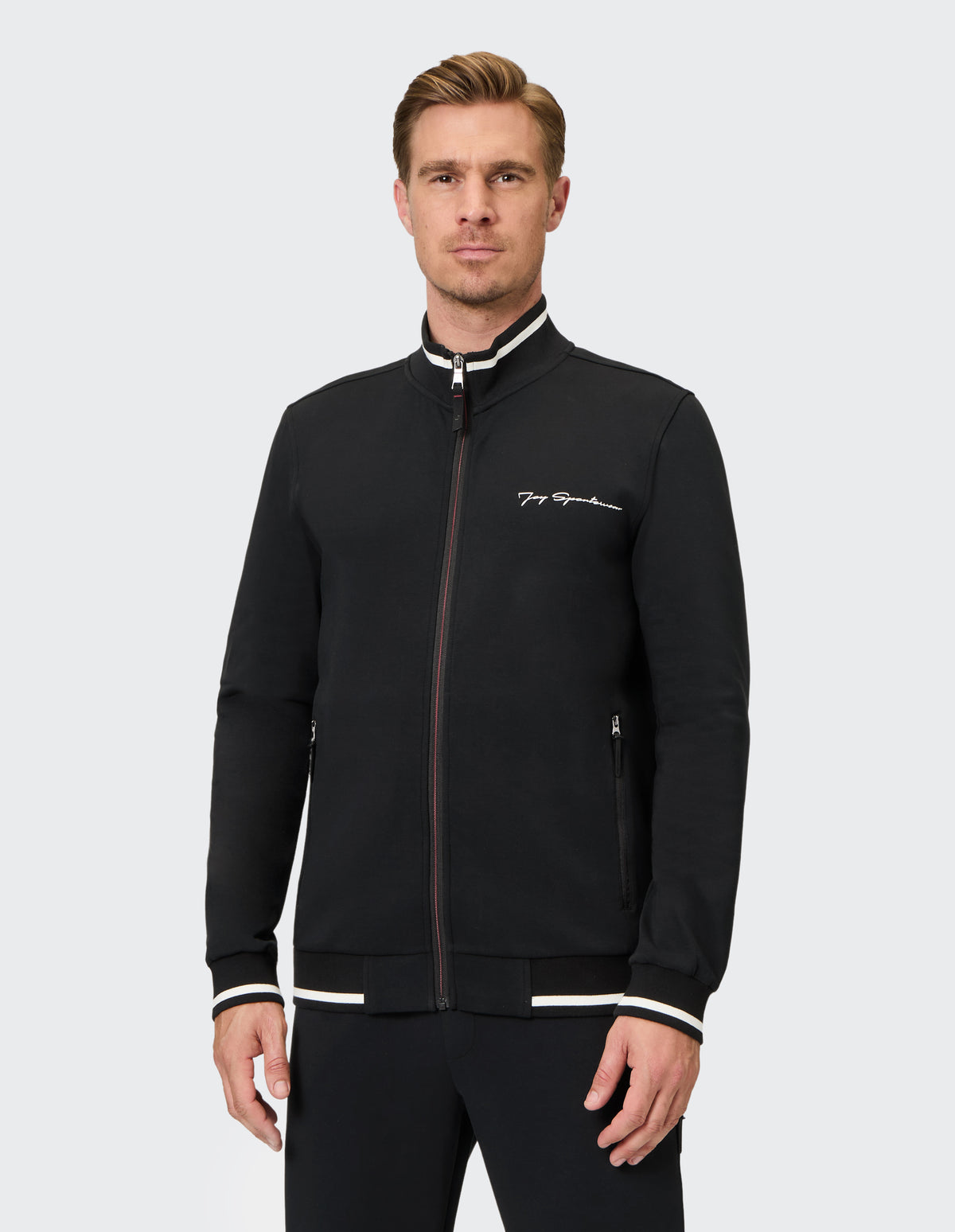 G-Style Sweatjacke mit sportlichem Stehkragen