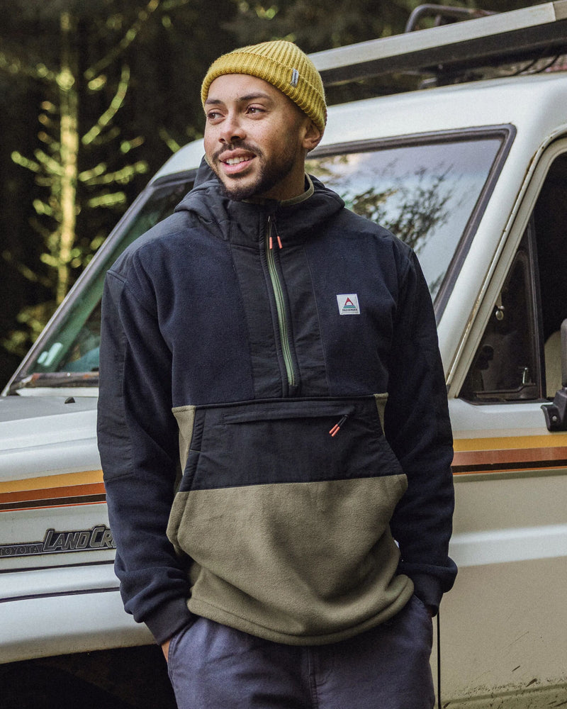 Woodland Hooded 1/2 Zip Recycled Polar Fleece