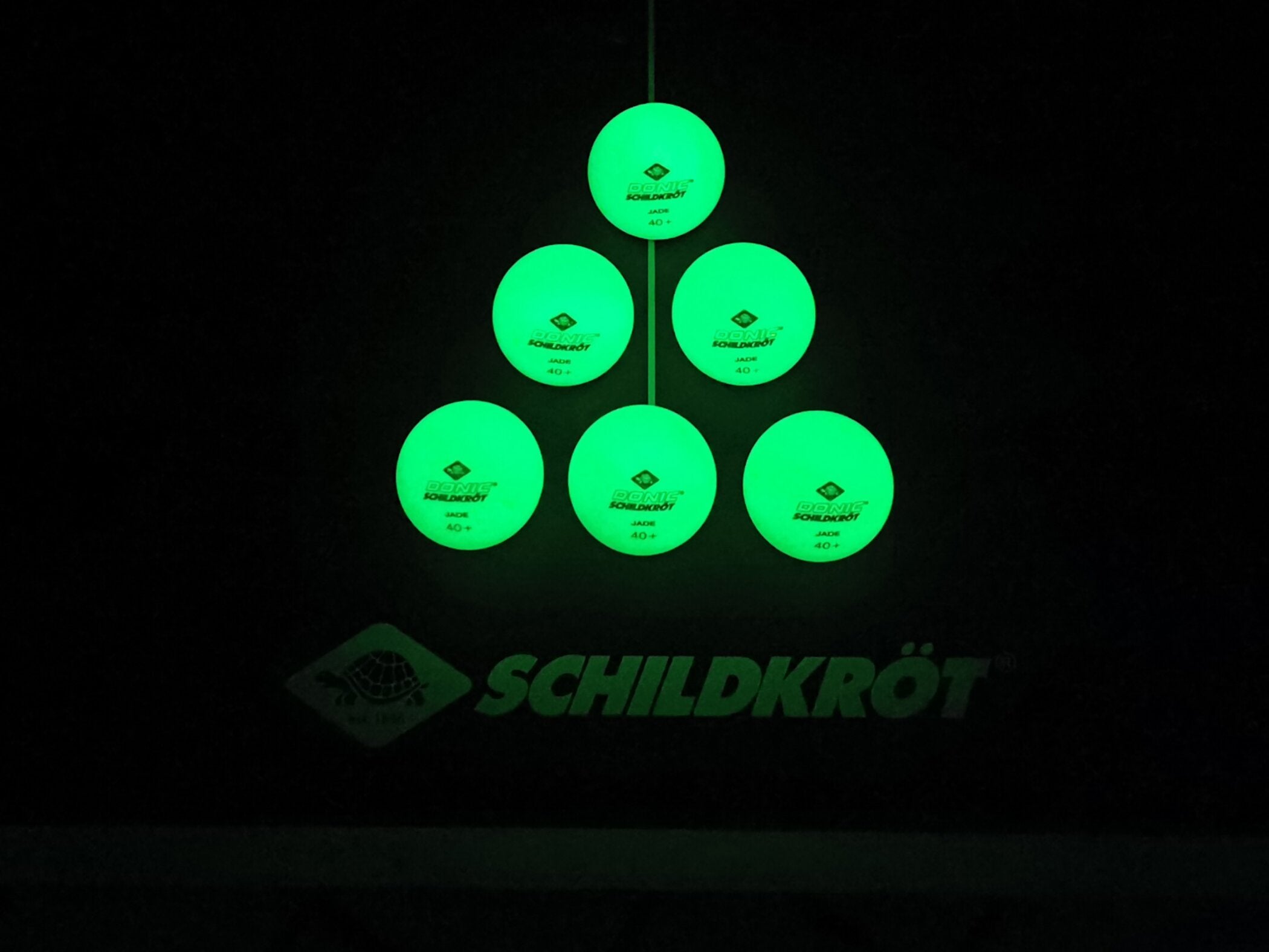 DONIC SCHILDKRÖT TT-Ball Glow in the Dark Poly 40+ (6er)