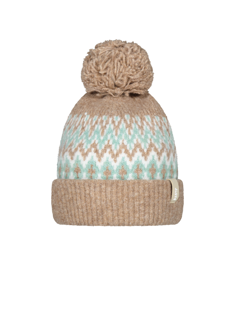 Nakarah Beanie Damenmütze mit Bommel light brown