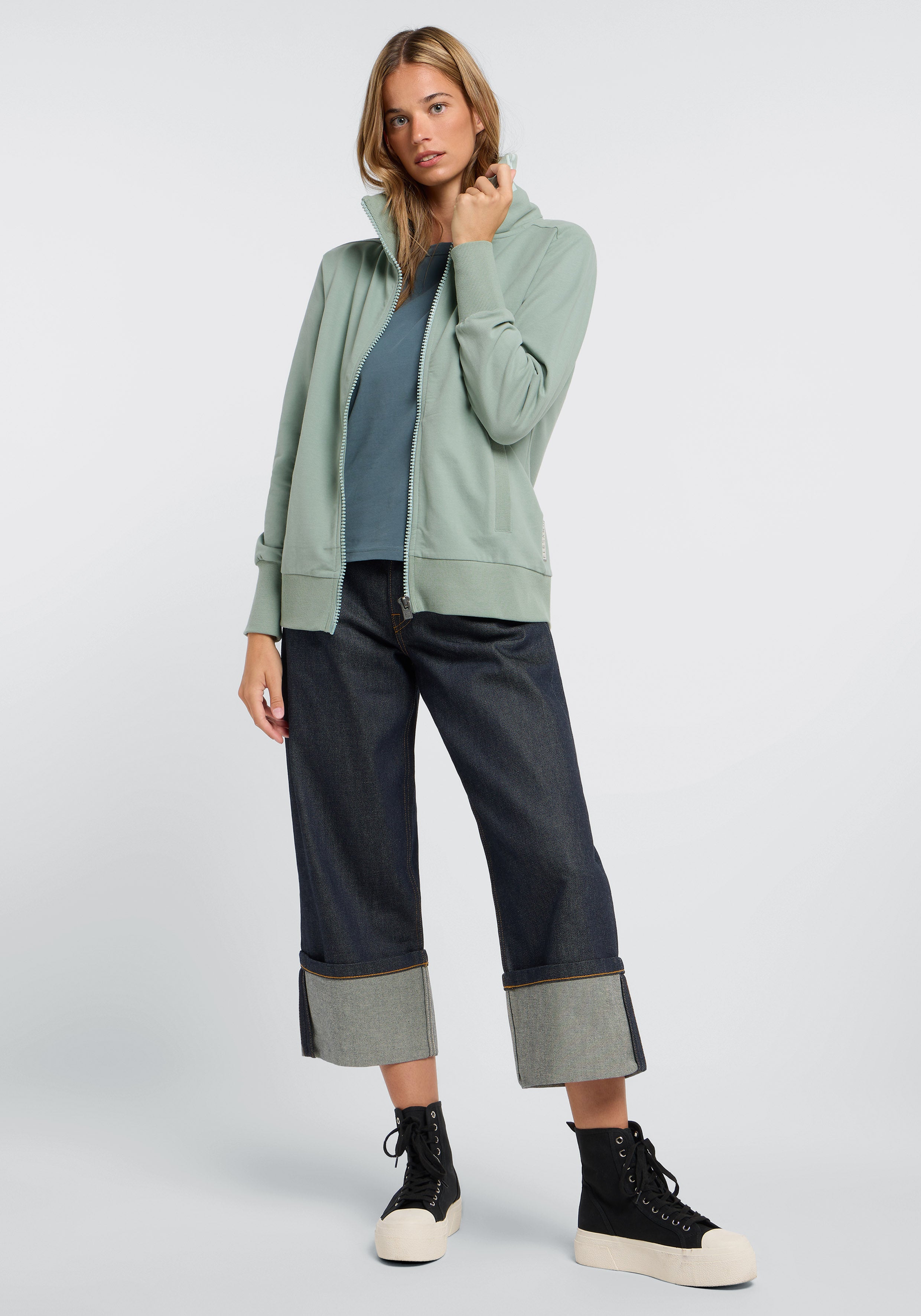 ELBSAND Alvis Sweatjacke mit stylischem Kragen