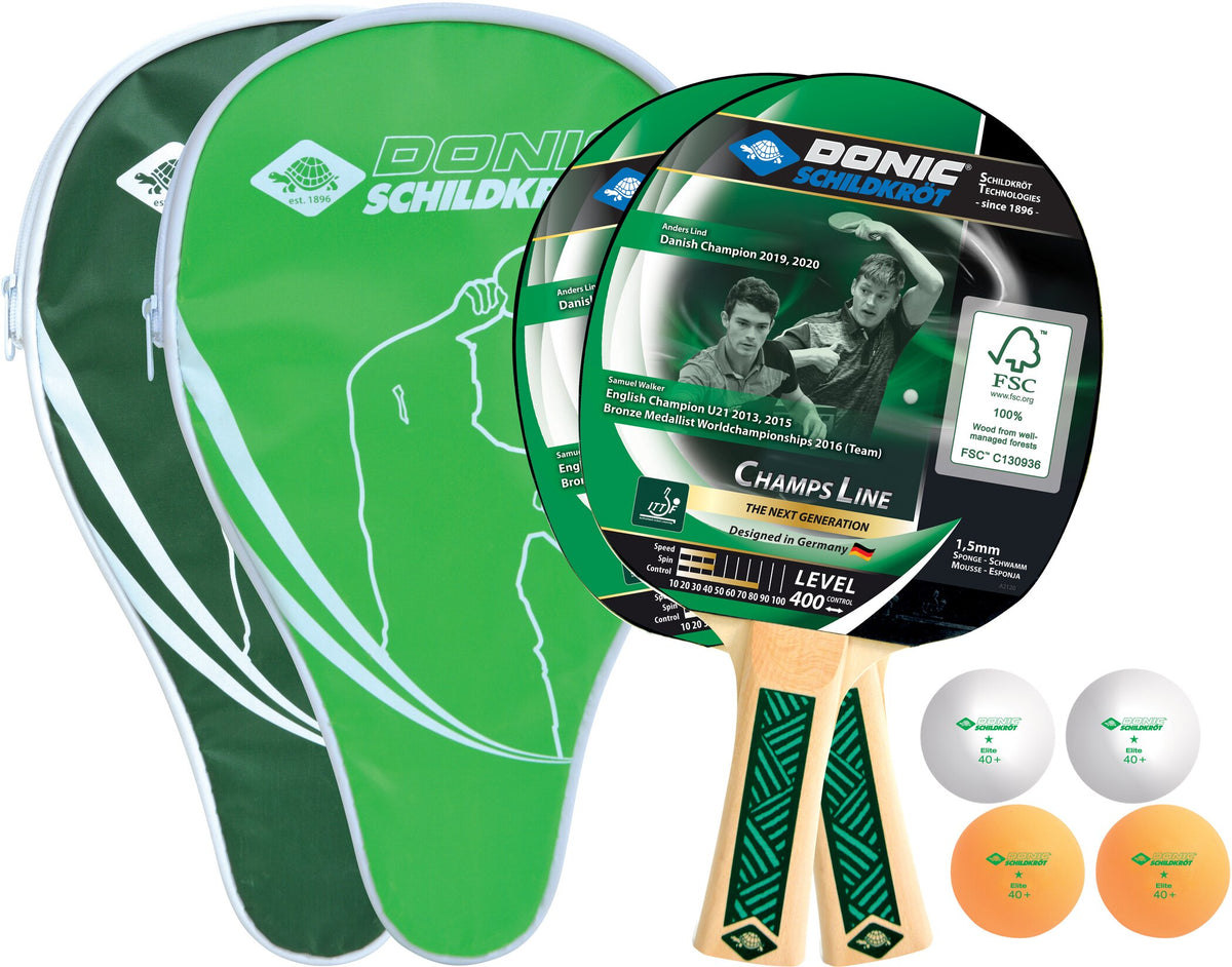 Tischtennis-Set CHAMPS LINE 400 mit 2 Schlägern