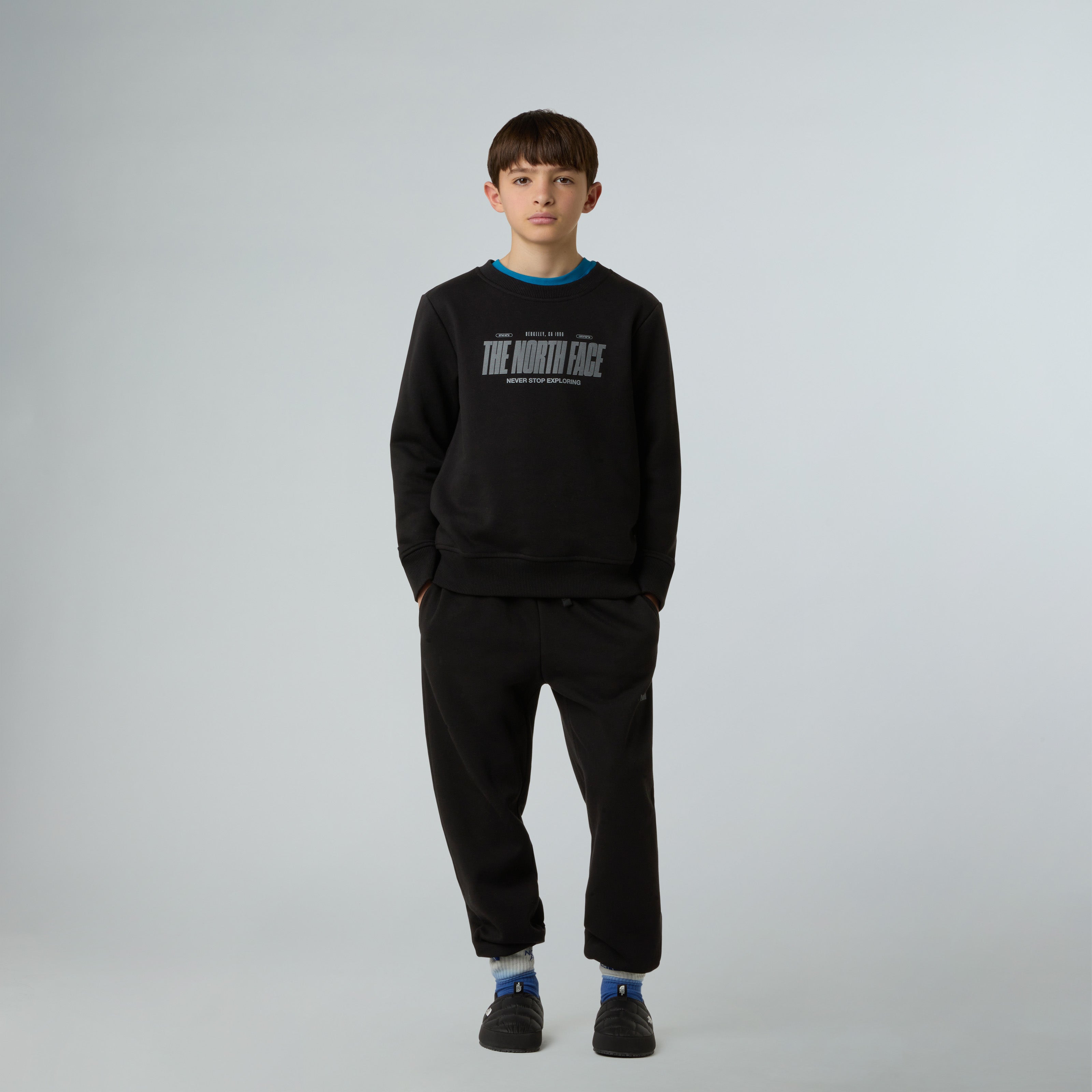 B REFLECTIVE LOGO RELAXED CREW