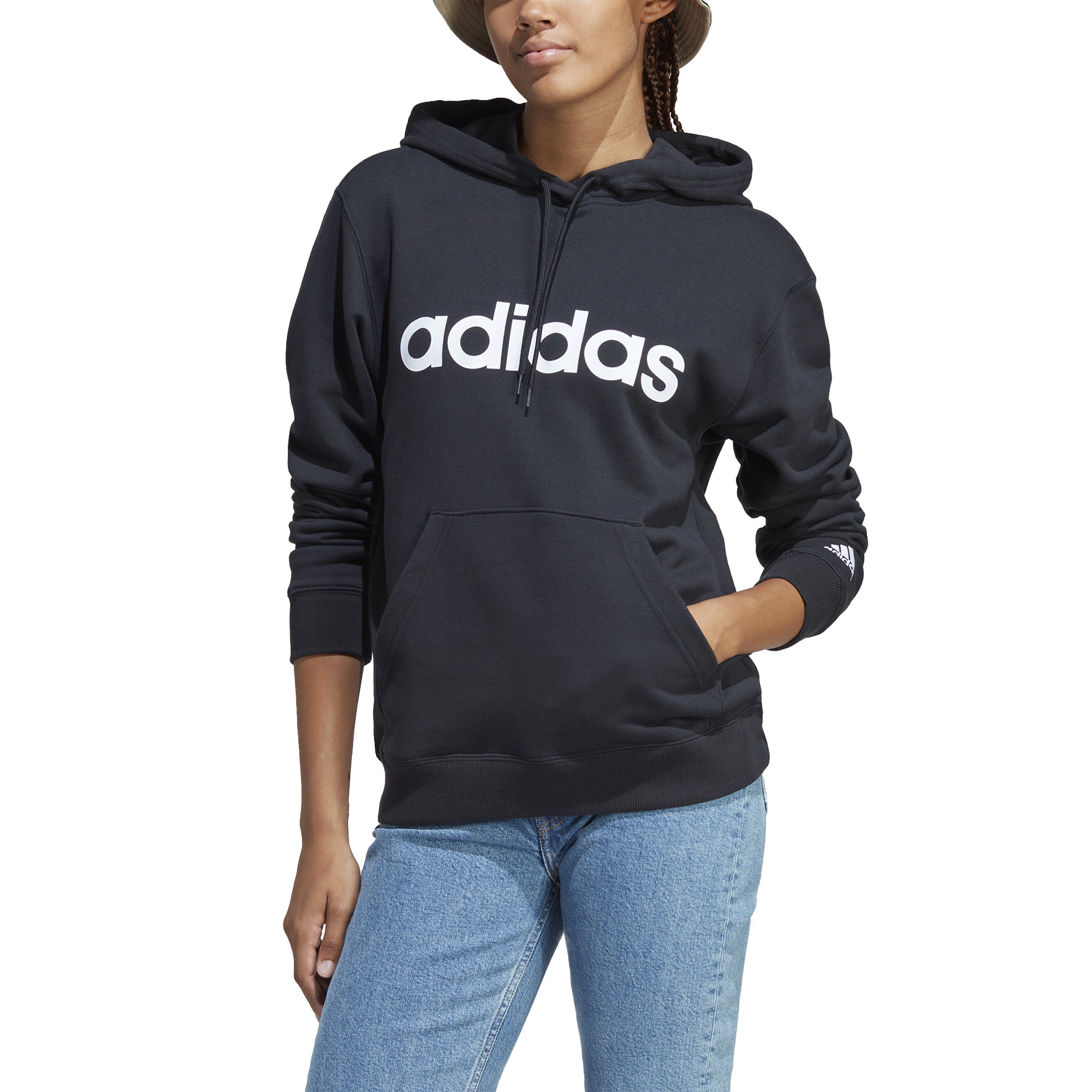 ADIDAS W LIN FT HD Damen-Sweatshirt aus Baumwolle