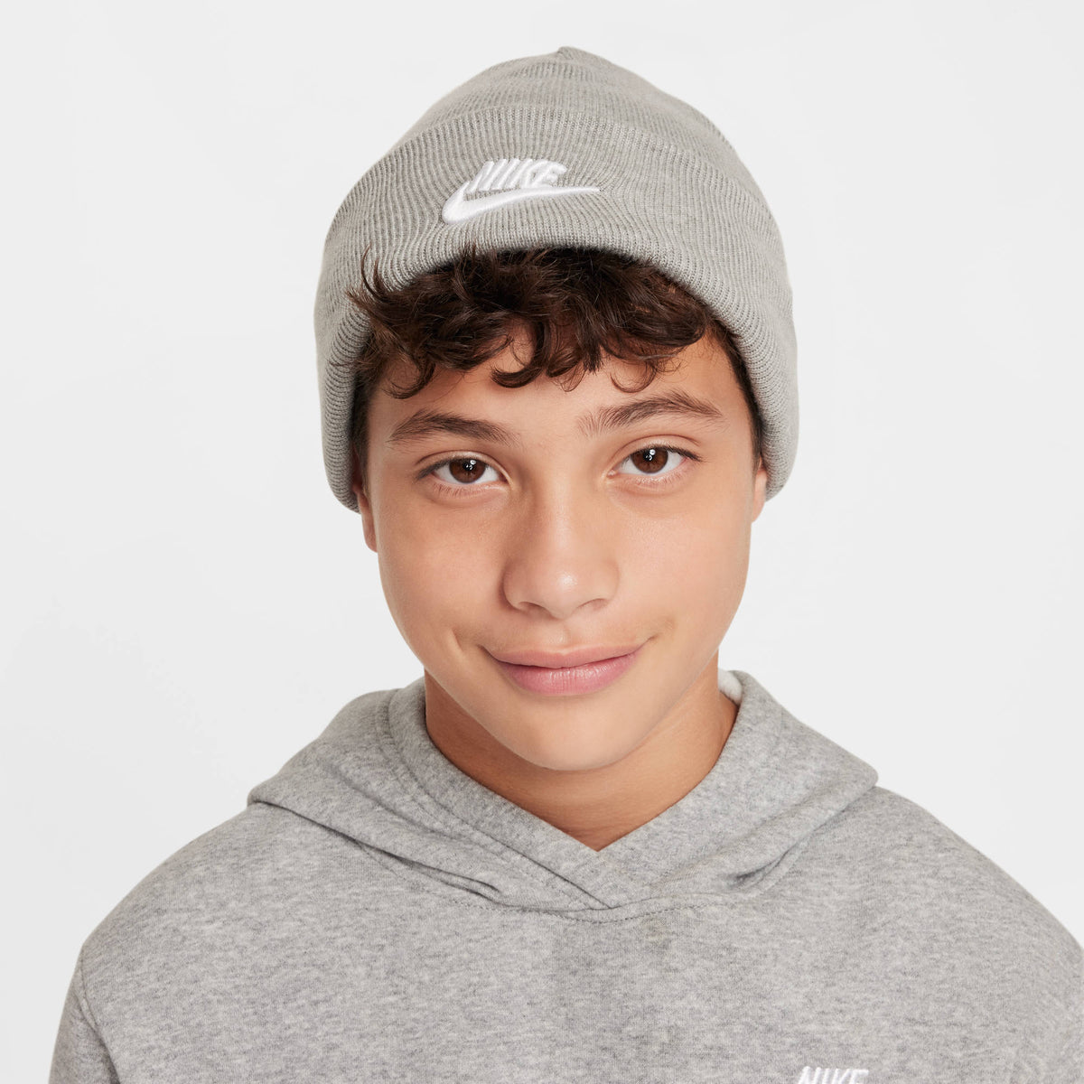 K NK PEAK BEANIE TC FUT Kinder Mütze Schwarz Weiß