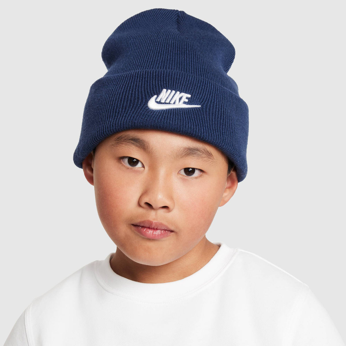K NK PEAK BEANIE TC FUT Kinder Mütze Schwarz Weiß