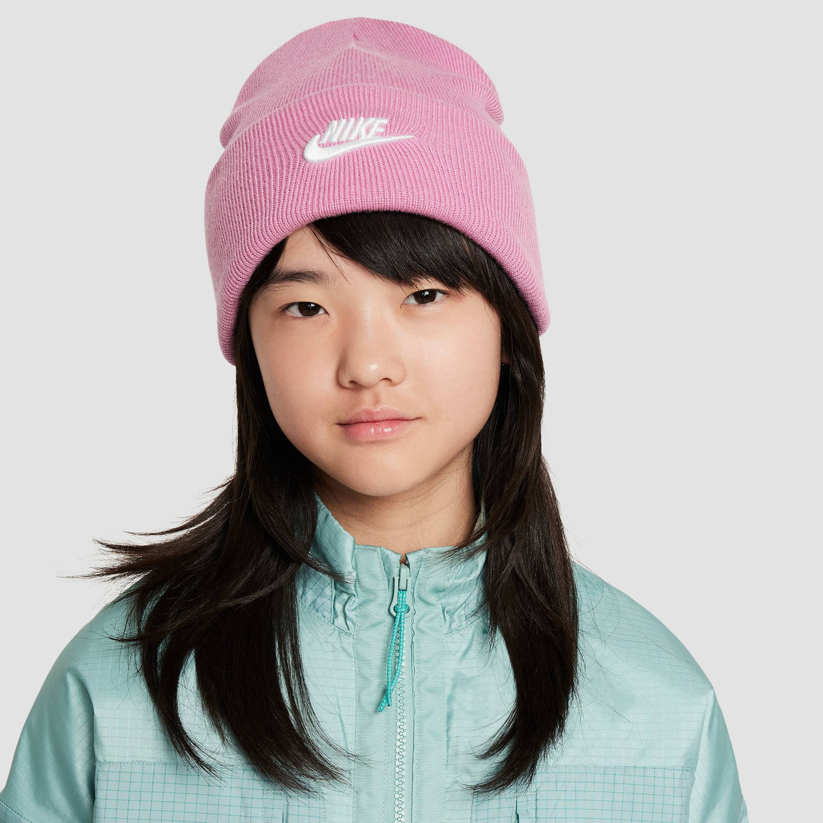 K NK PEAK BEANIE TC FUT Kinder Mütze Schwarz Weiß