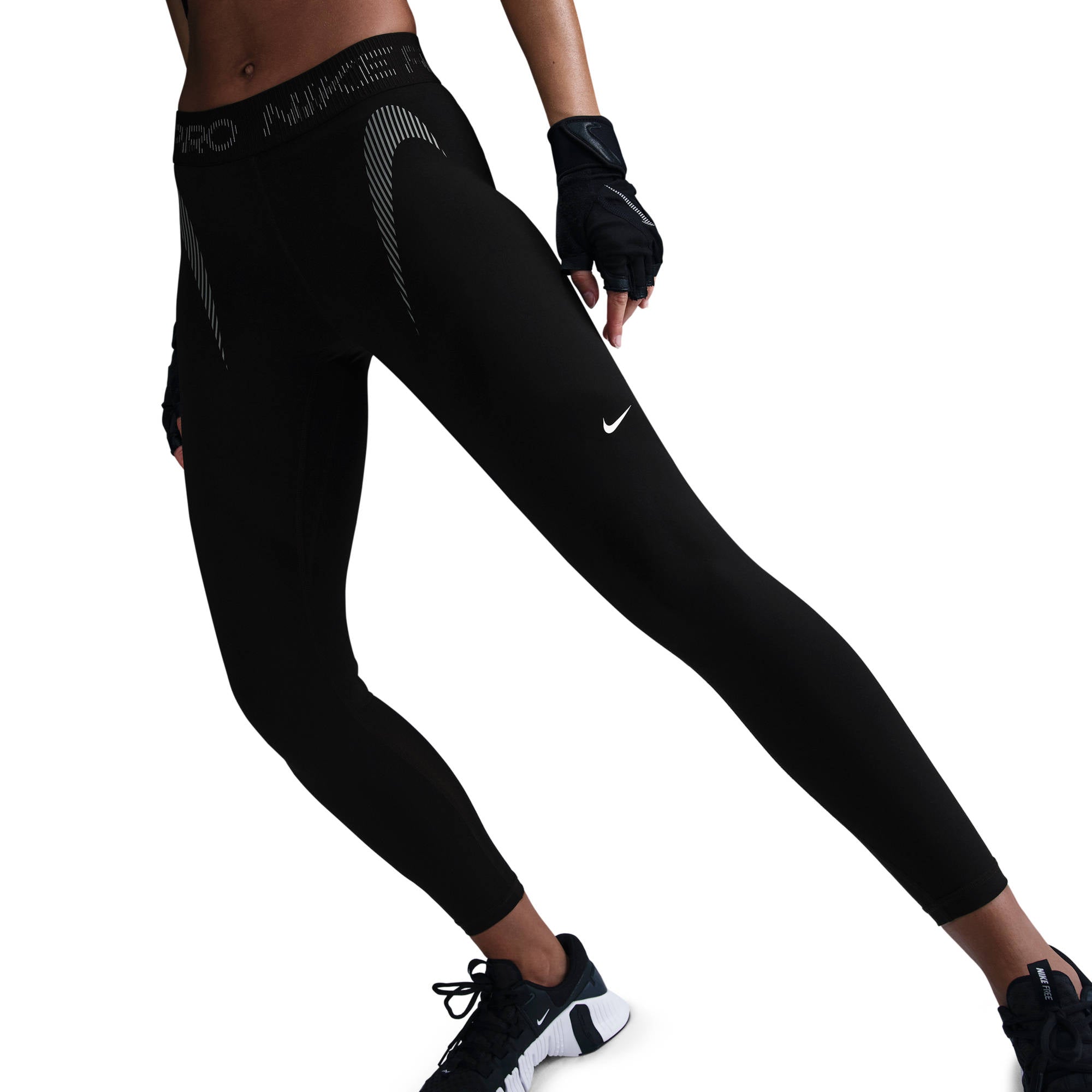 NIKE W NP DF MR 7/8 TIGHT TT GRX Sportliche Damen-Tights