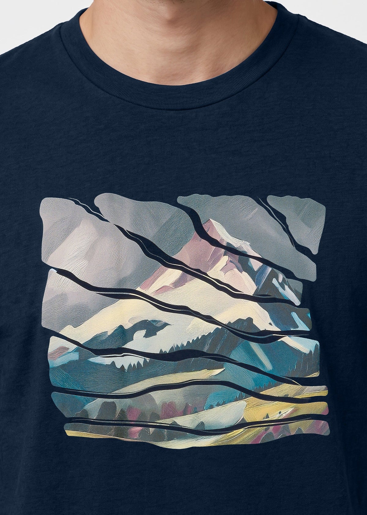 T-Shirt WINTERGIPFEL blau Herren