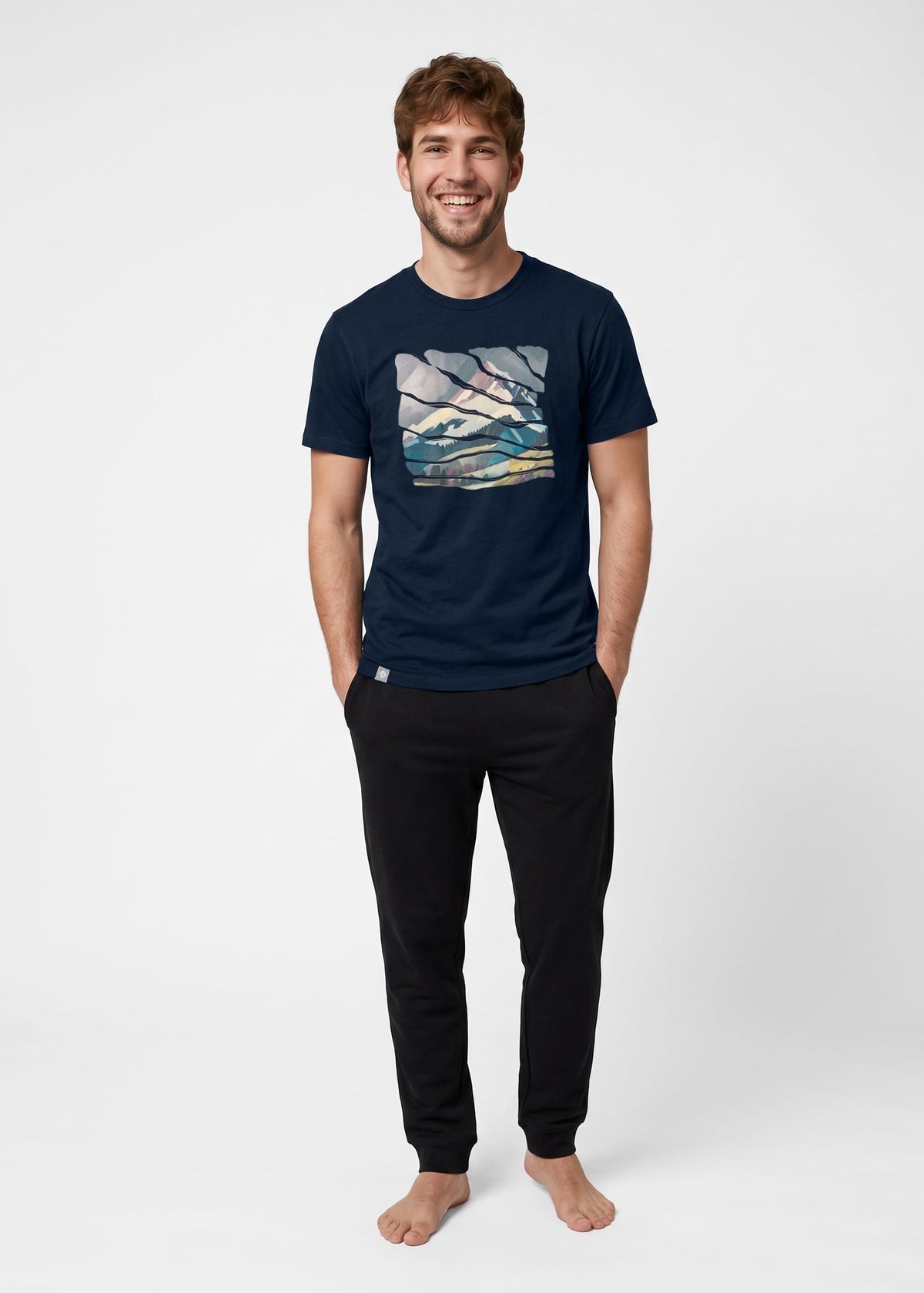 T-Shirt WINTERGIPFEL blau Herren