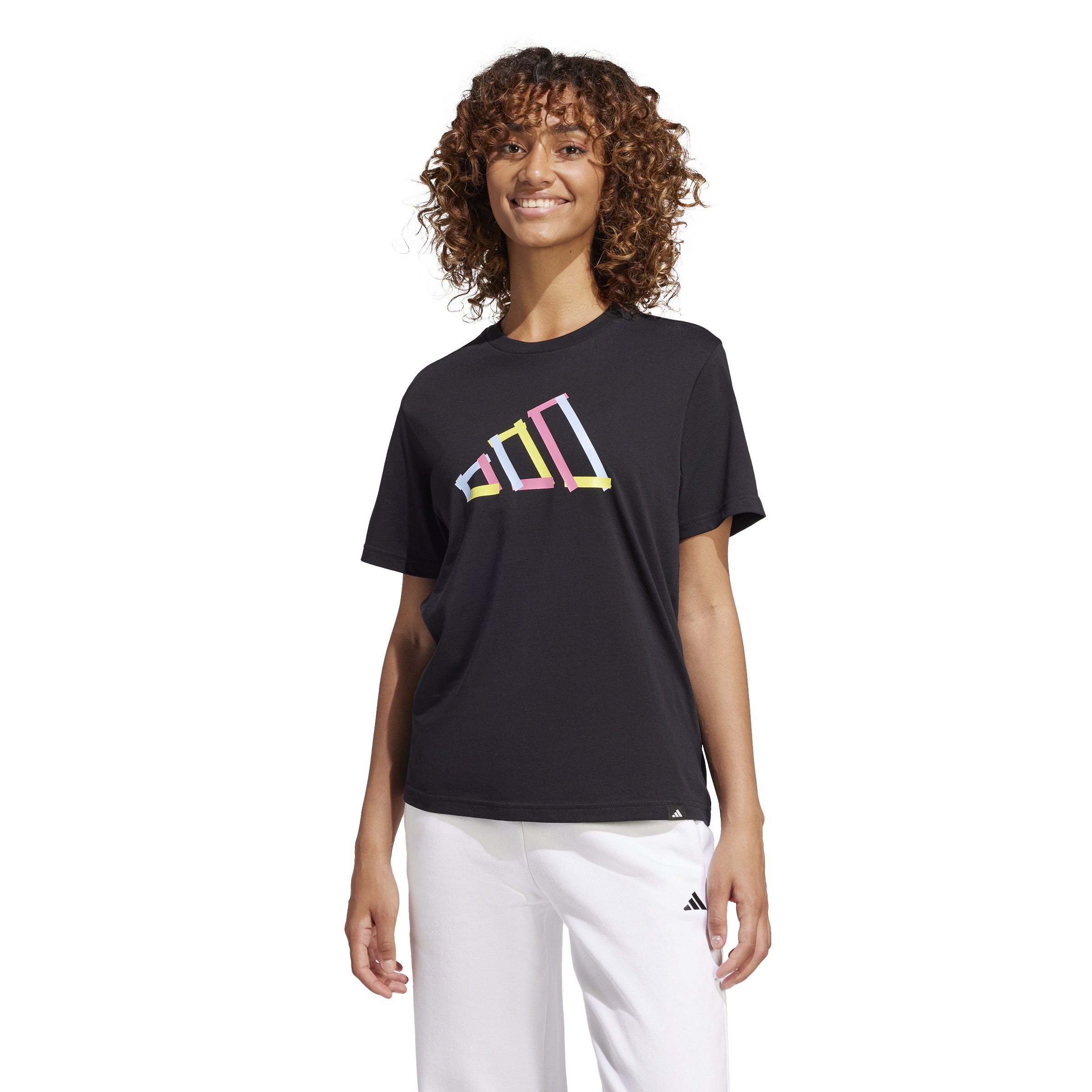 ADIDAS W T FILL TEE – Weiches Baumwollshirt mit 3-Streifen