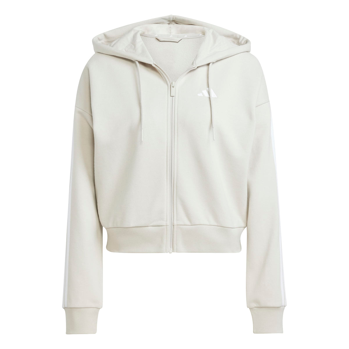 Essentials 3-Streifen French Terry Kapuzenjacke Damen