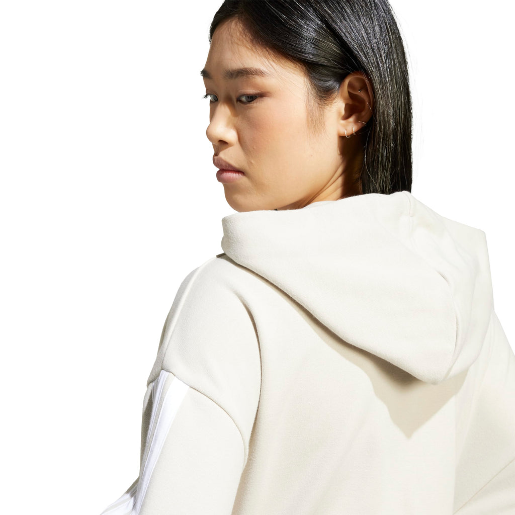 Essentials 3-Streifen French Terry Kapuzenjacke Damen