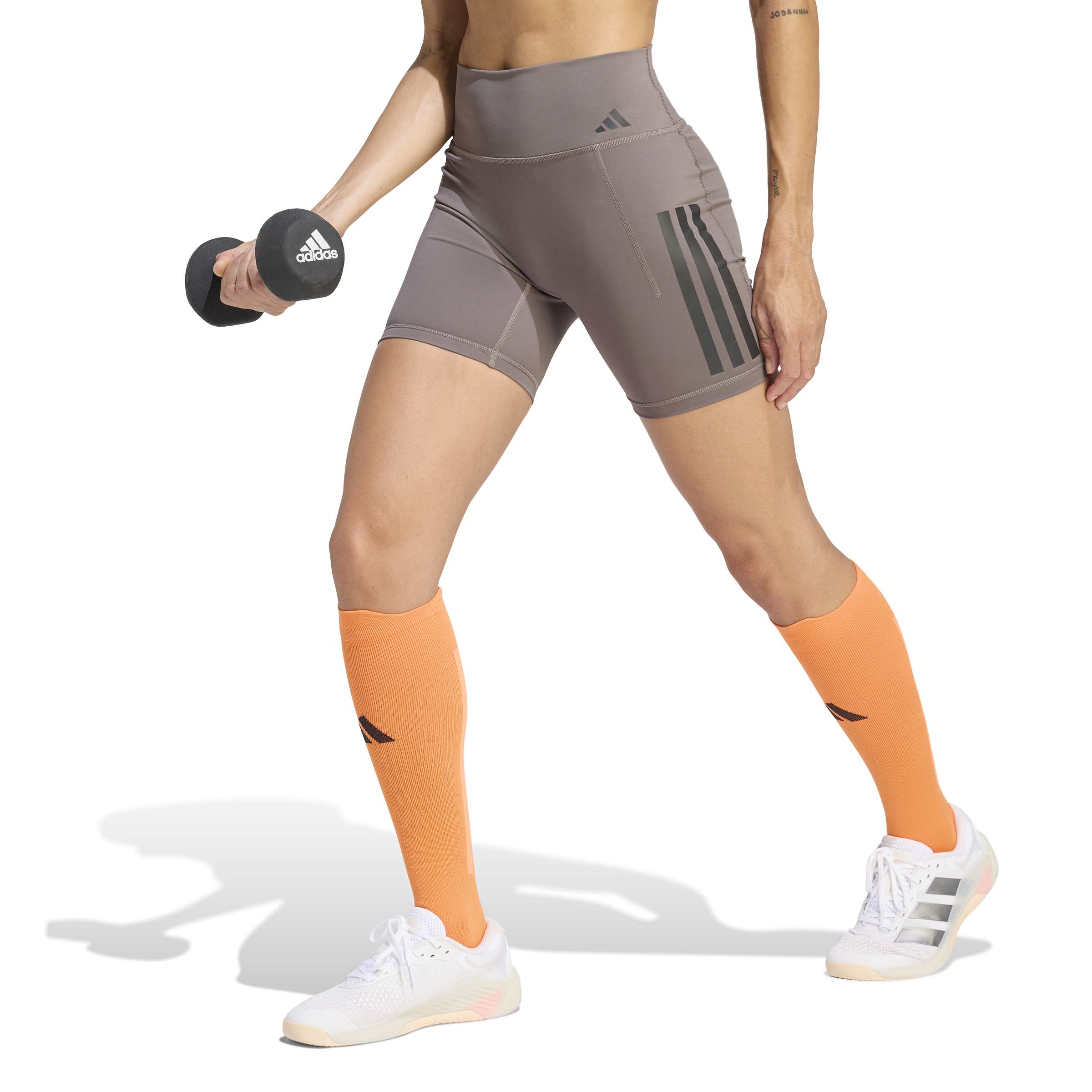 Optime Workout 3-Streifen Kurze Leggings