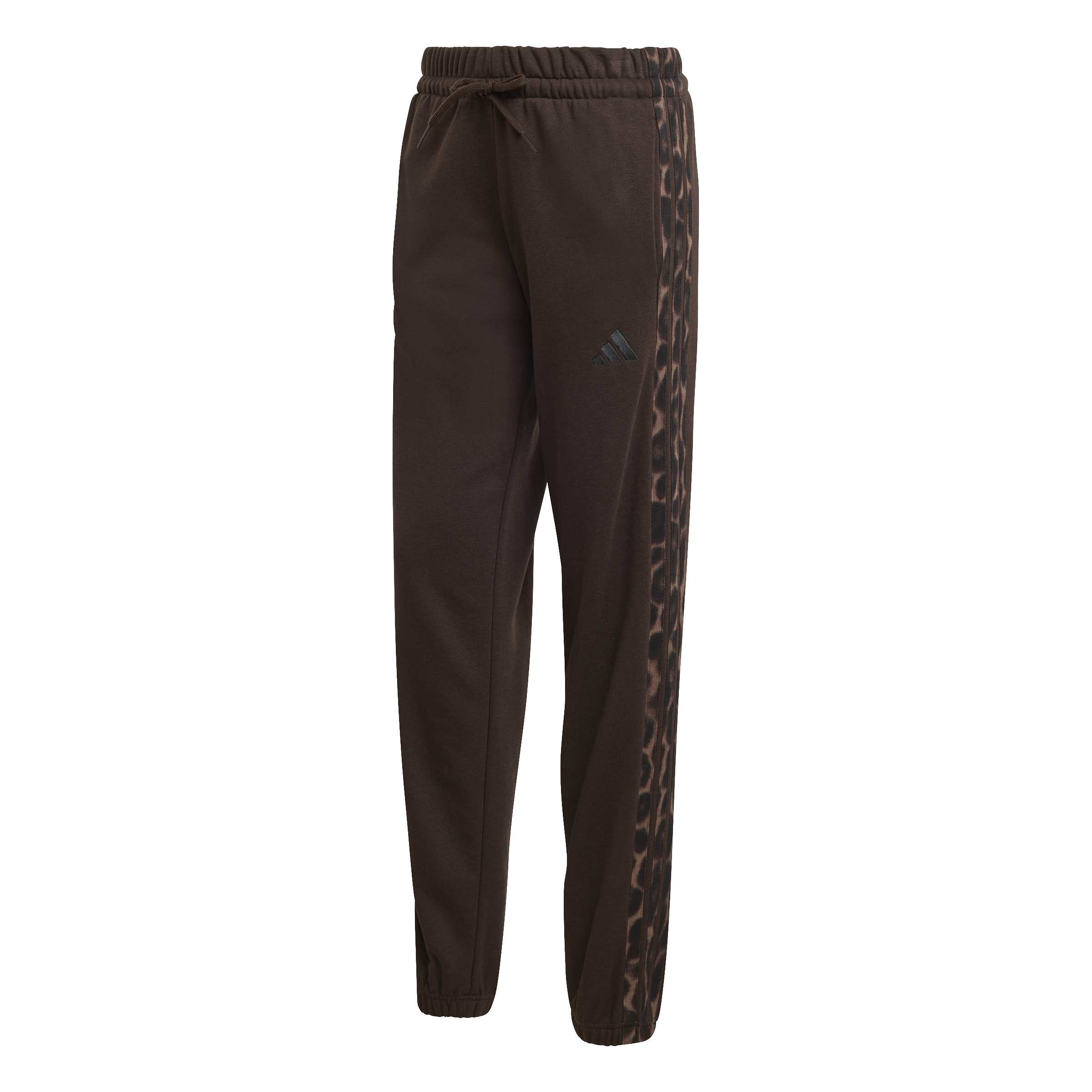 Seasonal Essentials Leopardenprint French Terry Hose mit 3-Streifen