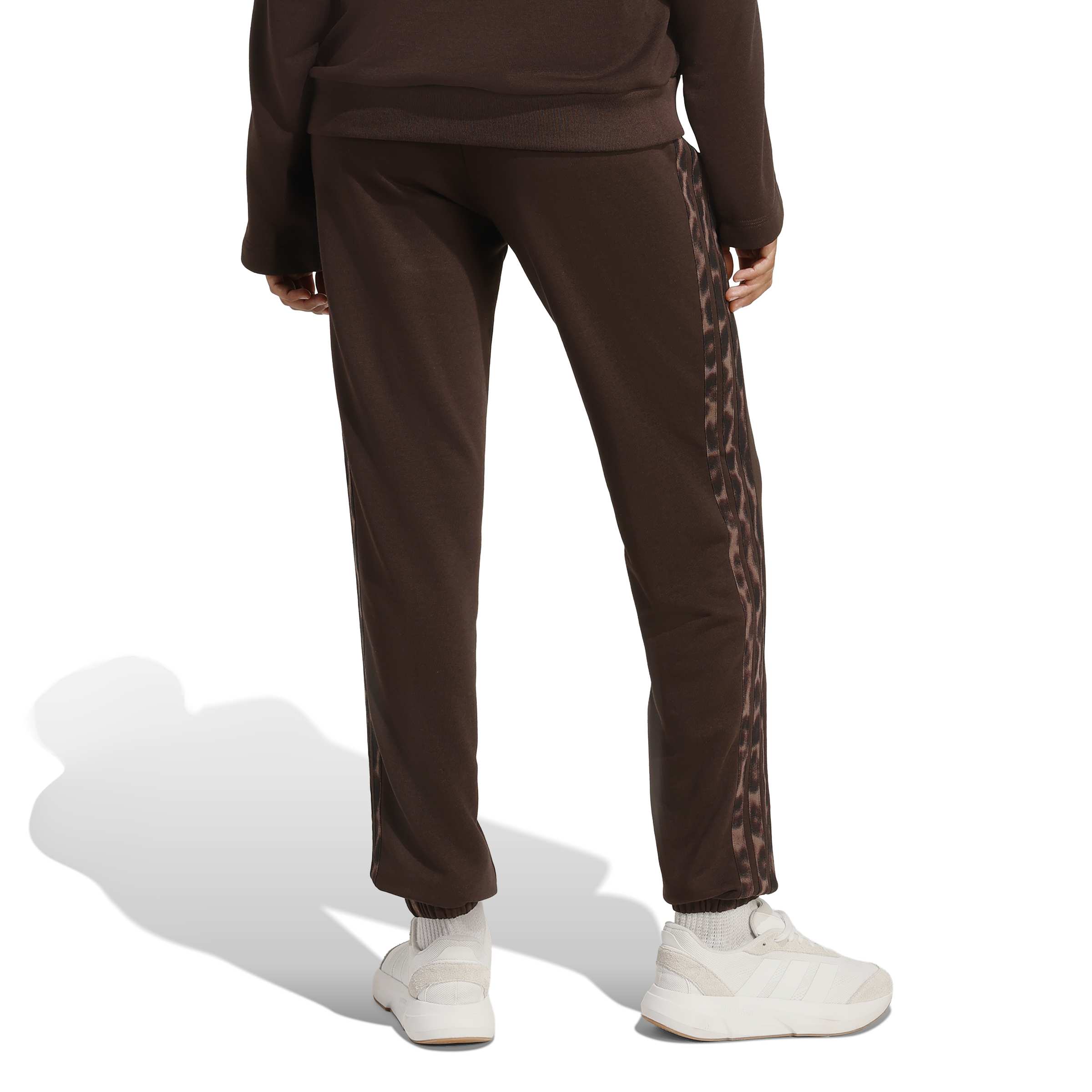 Seasonal Essentials Leopardenprint French Terry Hose mit 3-Streifen