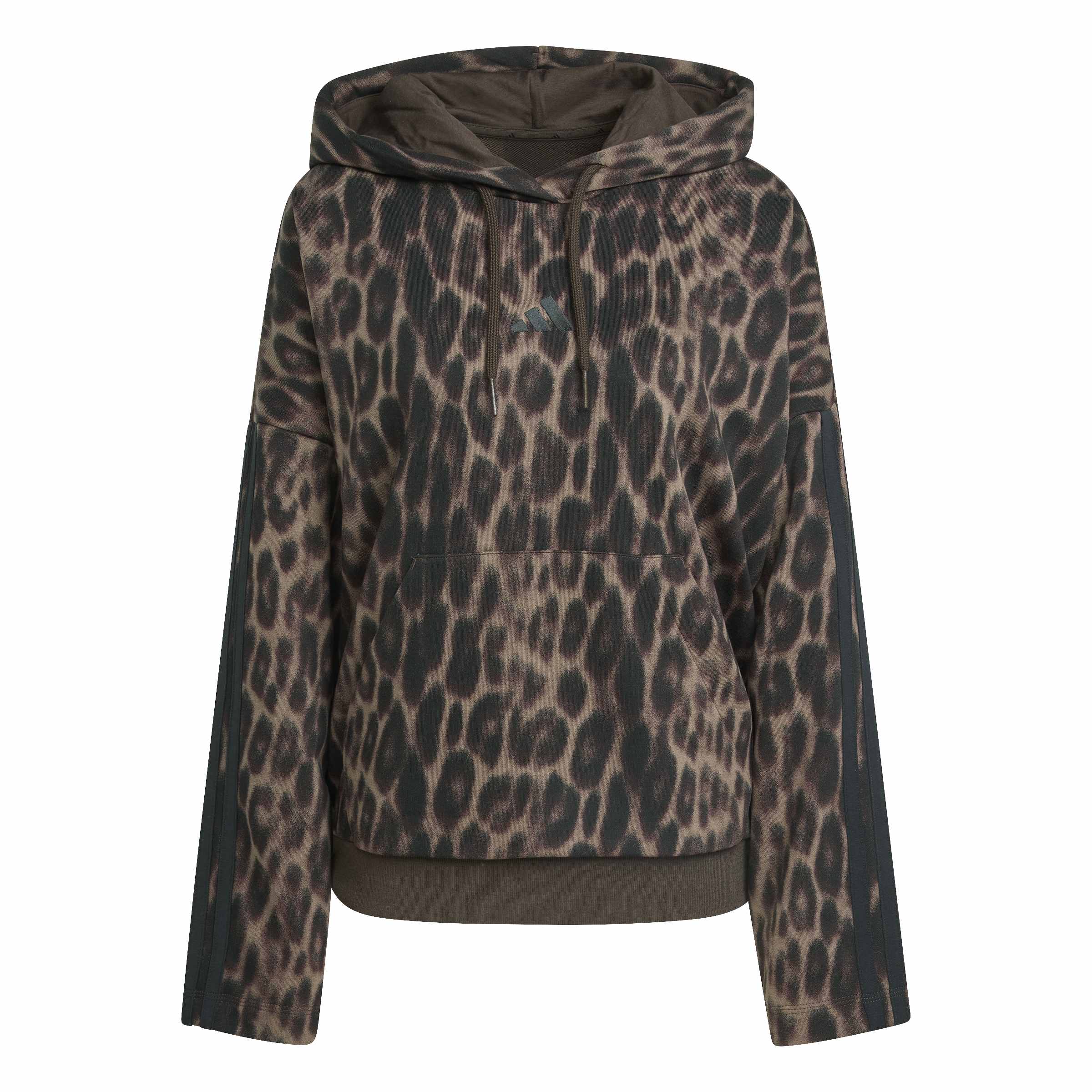 Seasonal Essentials Leopardenprint French Terry Hoodie mit 3-Streifen