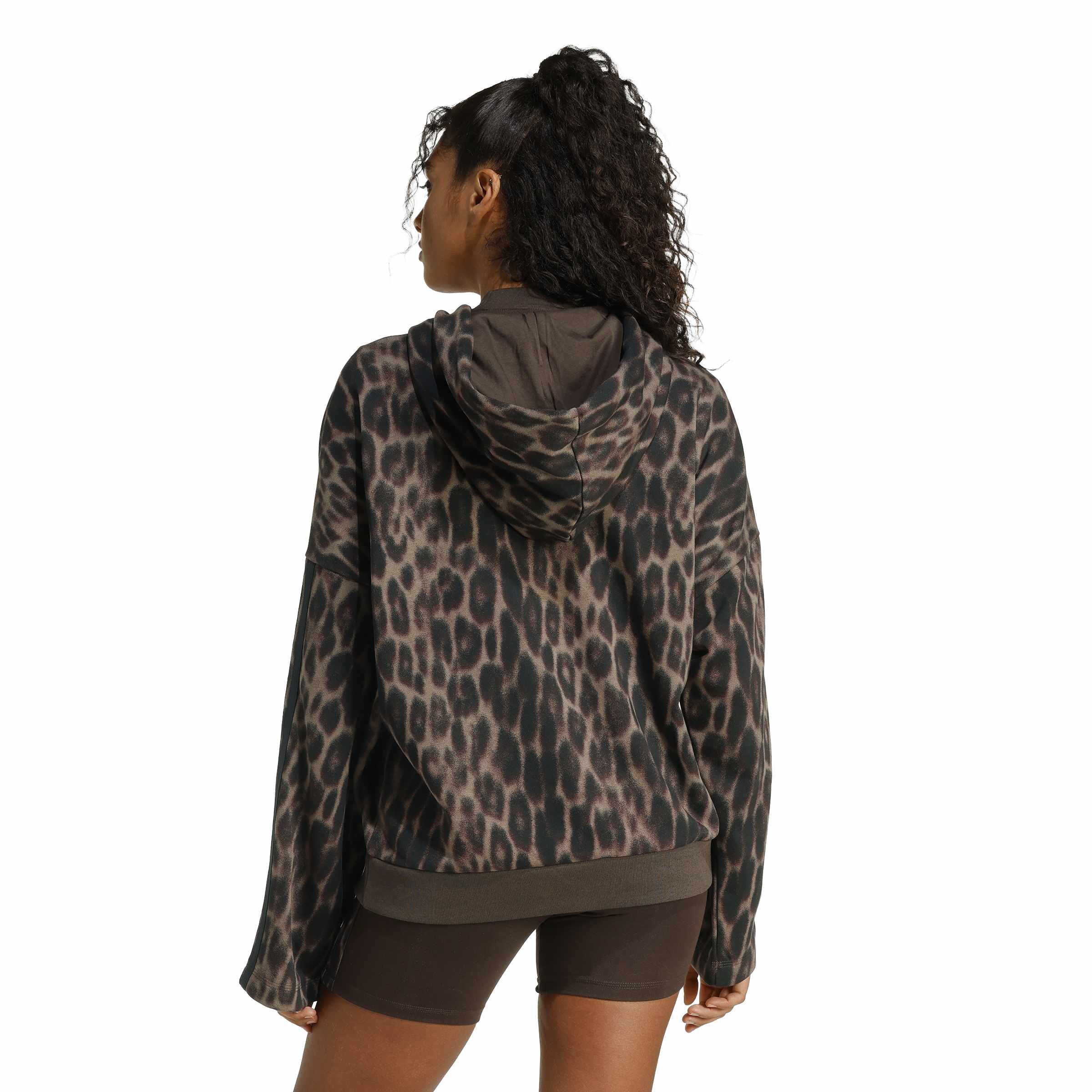 Seasonal Essentials Leopardenprint French Terry Hoodie mit 3-Streifen