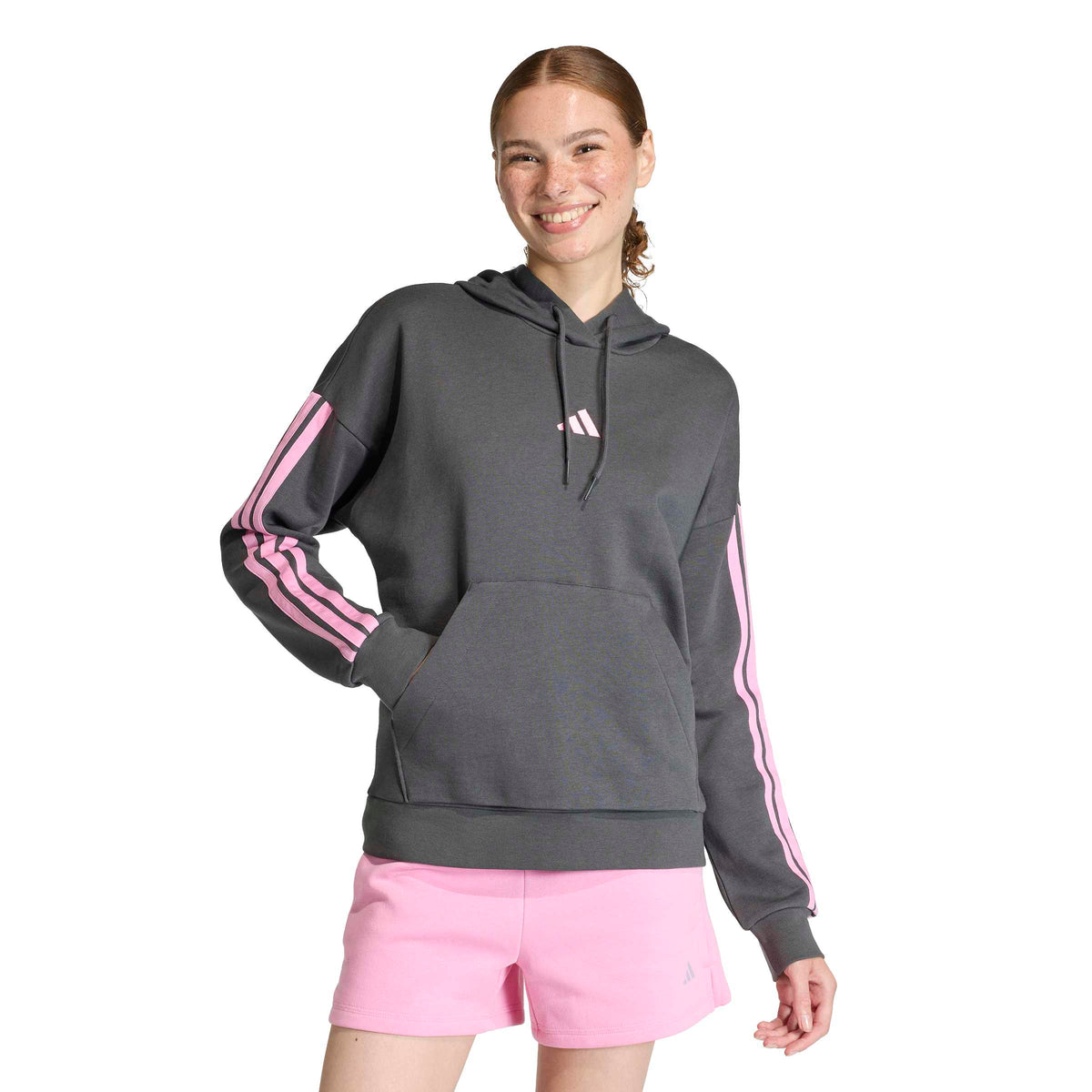 ESSENTIALS 3-STREIFEN FLEECE-HOODIE Damen