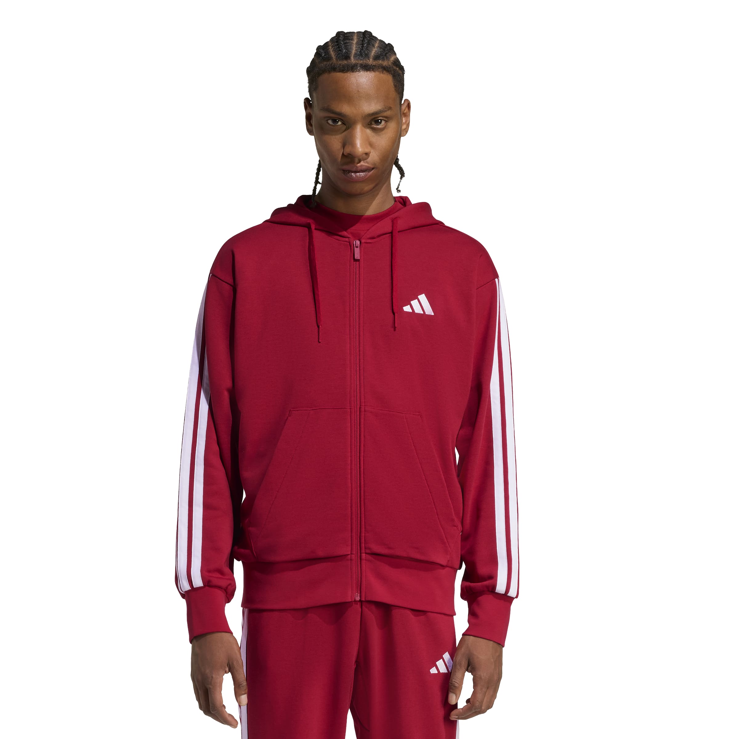 Essentials 3-Streifen French Terry Kapuzenjacke