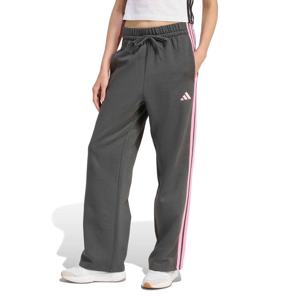Essentials 3-Streifen Open-Hem French Terry Hose Damen