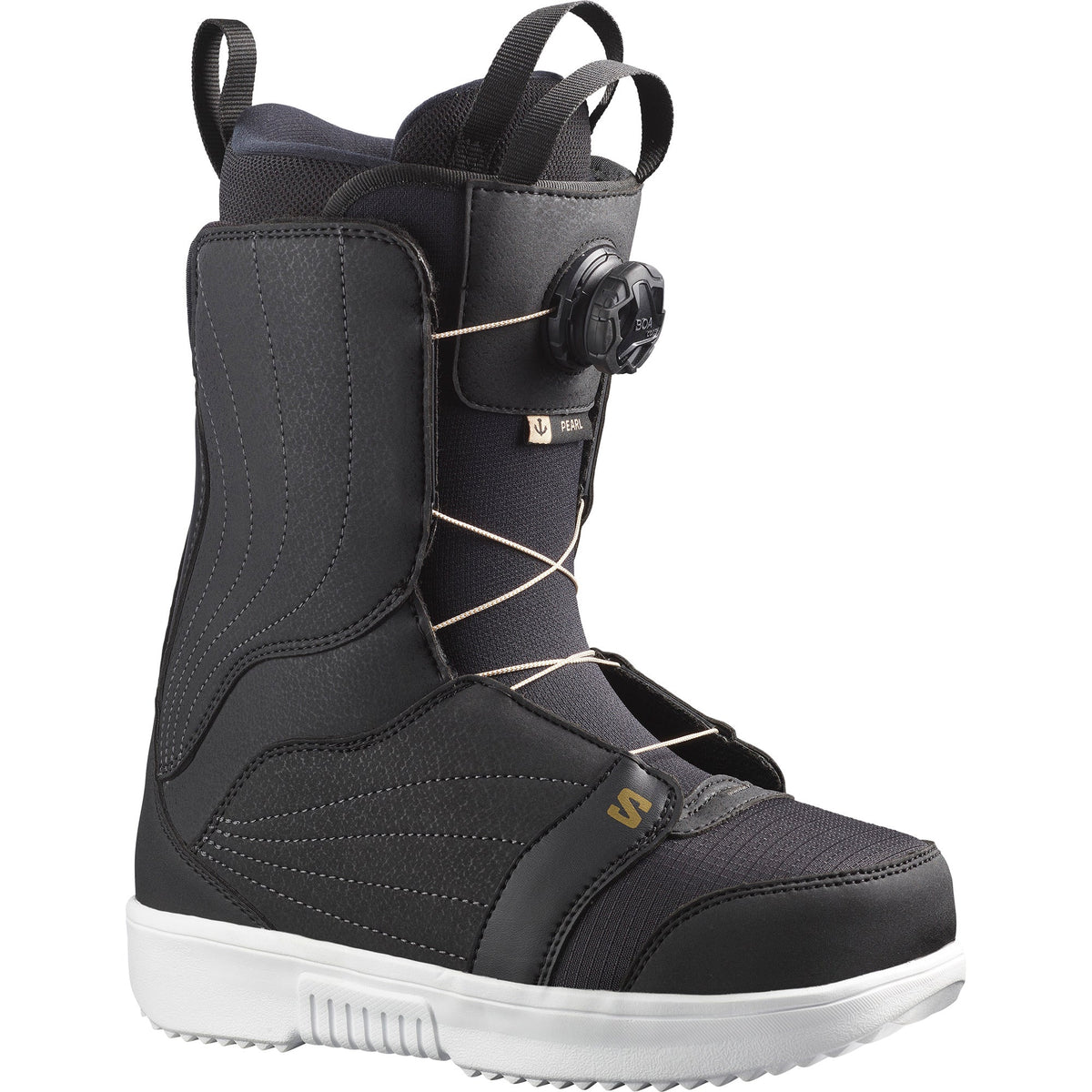 SNOW. BOOTS PEARL BOA Schwarz Weiß Gold