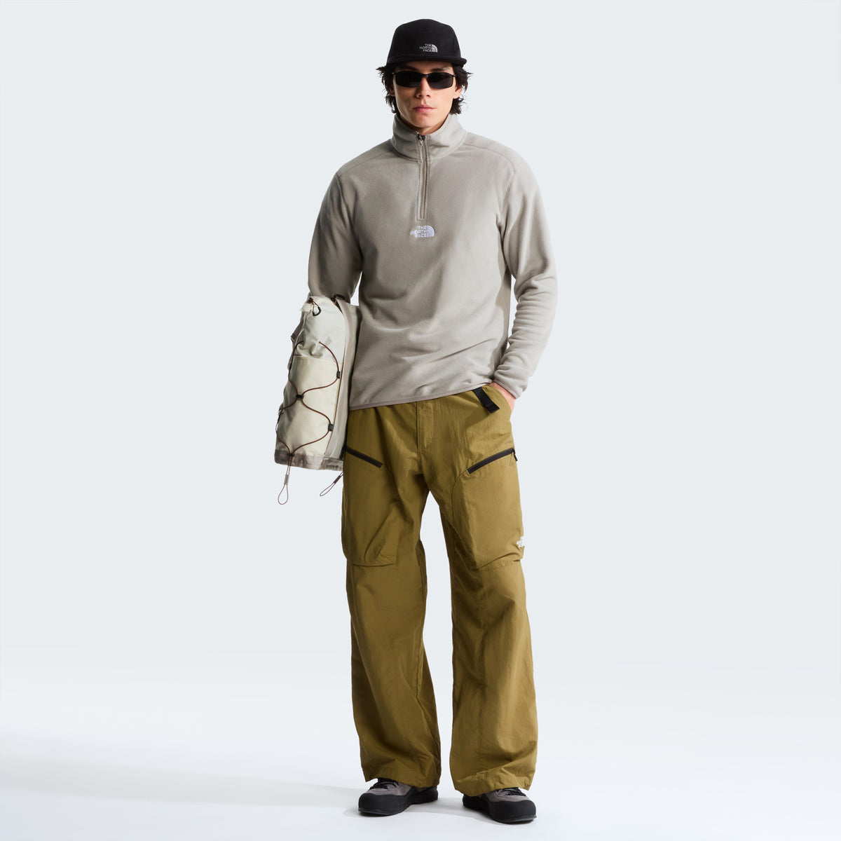 GLACIER 1/4 ZIP - EMBROIDERED LOG Herren Pullover