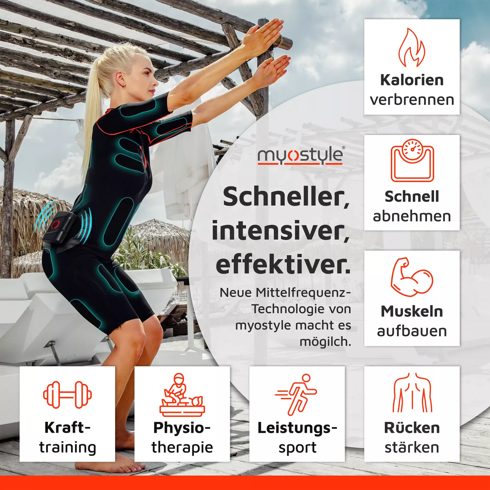 Kabelloses Komplett-EMS-Trainingsset