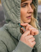 Clementine Recycled Quilted Popper Up Hoodie