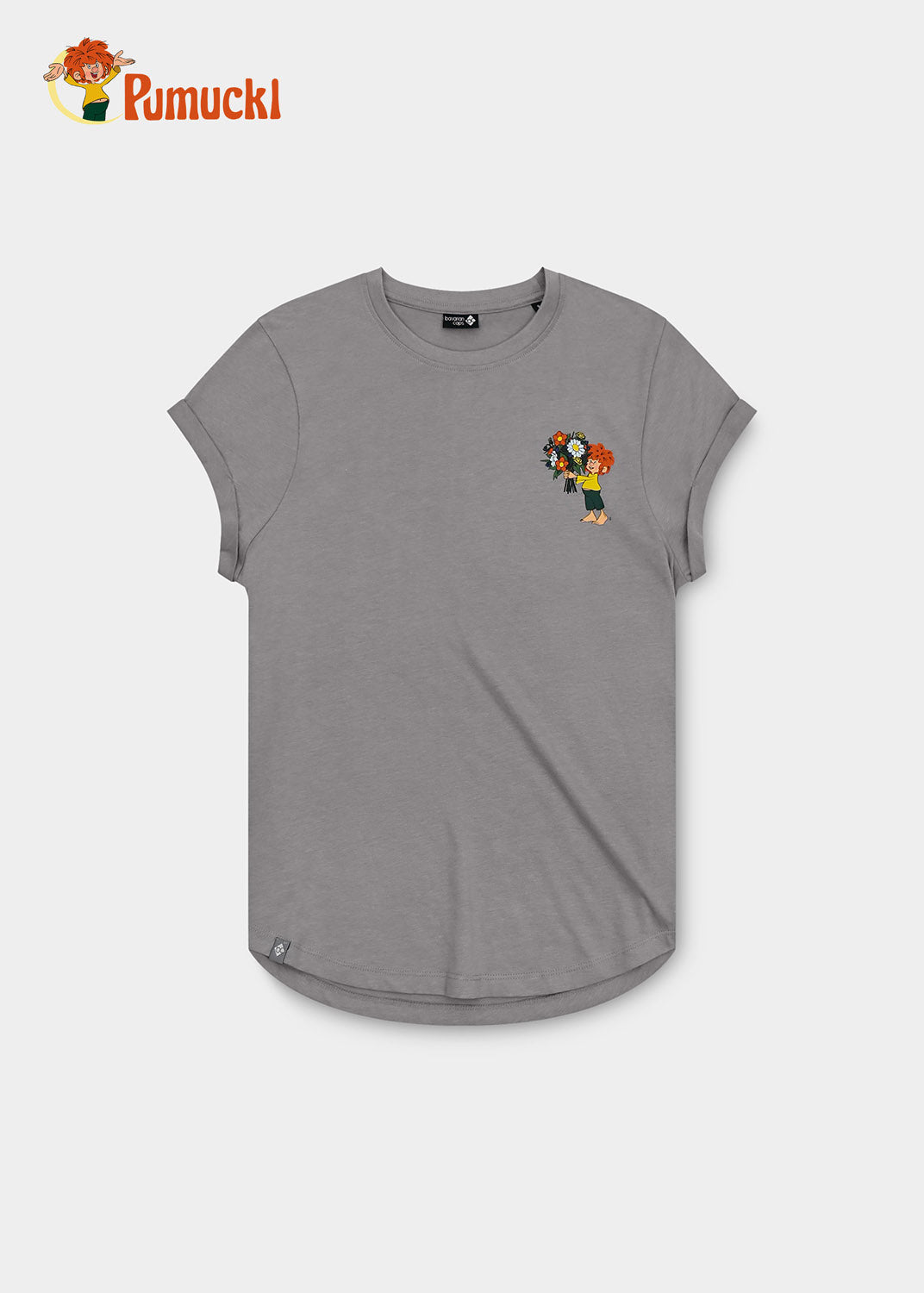 BAVARIAN CAPS PUMUCKL BLUMENSTRAUSS T-Shirt Damen Grau