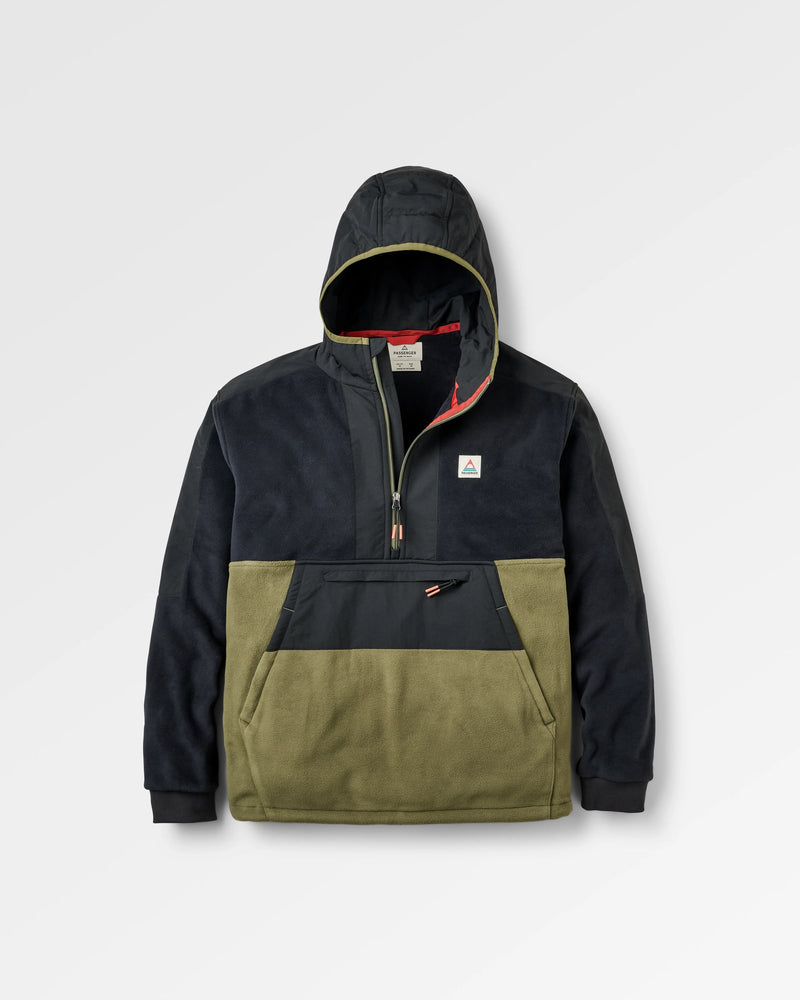 Woodland Hooded 1/2 Zip Recycled Polar Fleece