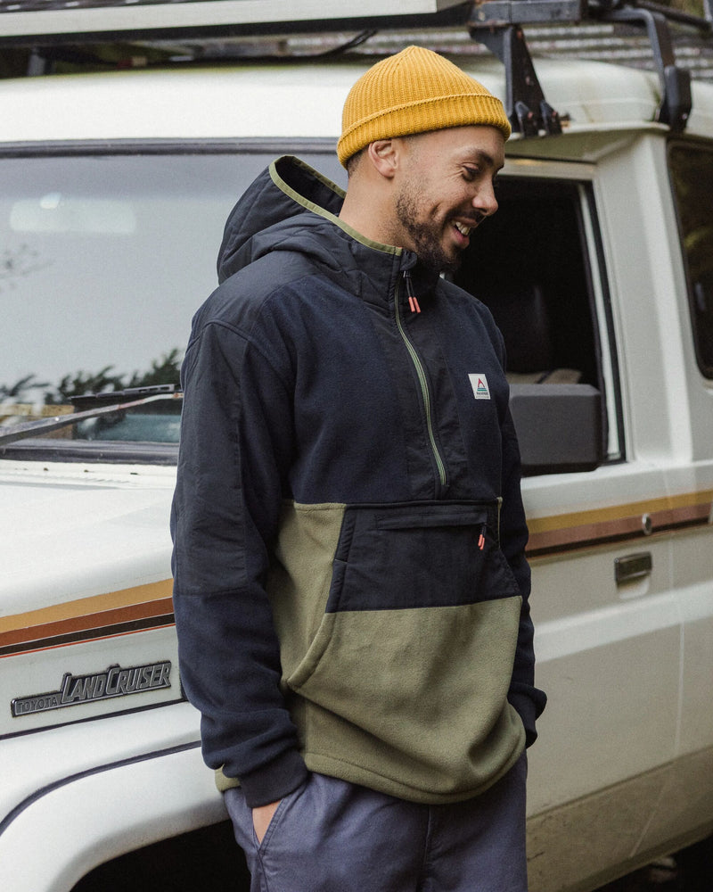 Woodland Hooded 1/2 Zip Recycled Polar Fleece