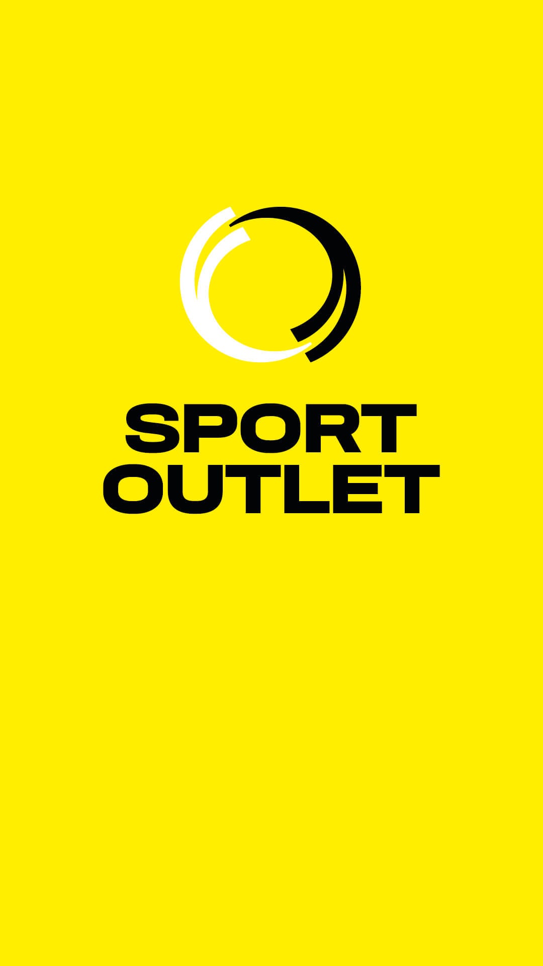 Logo Sport Outlet auf gelbem Grund