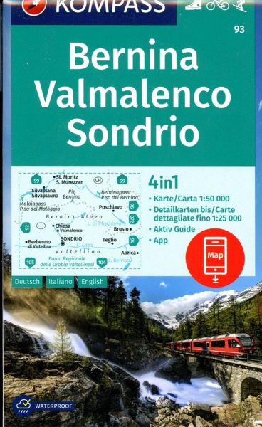 Wanderkarte 93 Bernina Valmalenco 1:50.000