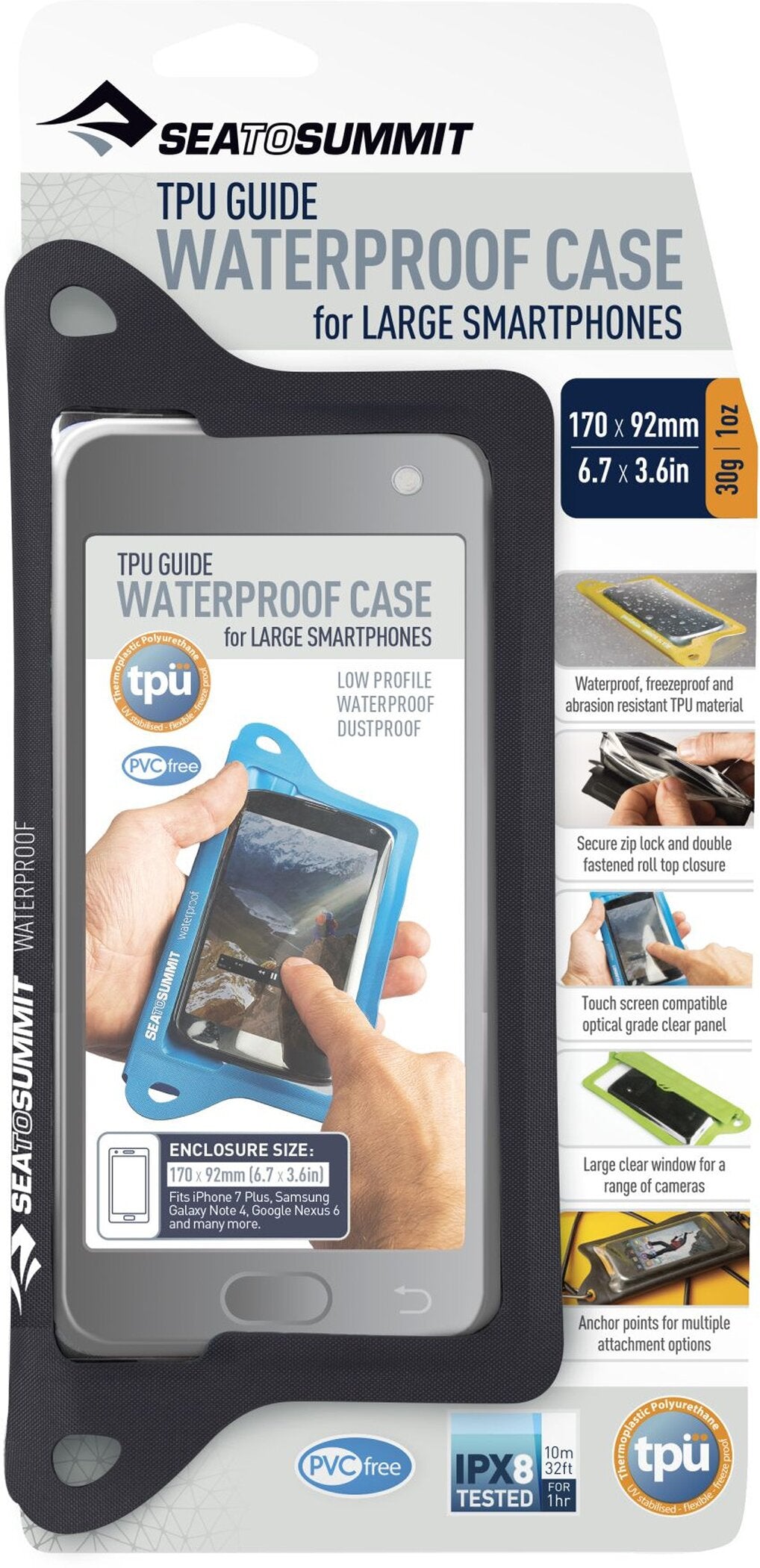 Wasserfester Beutel TPU Guide Waterproof Case for XL Smartphones Black