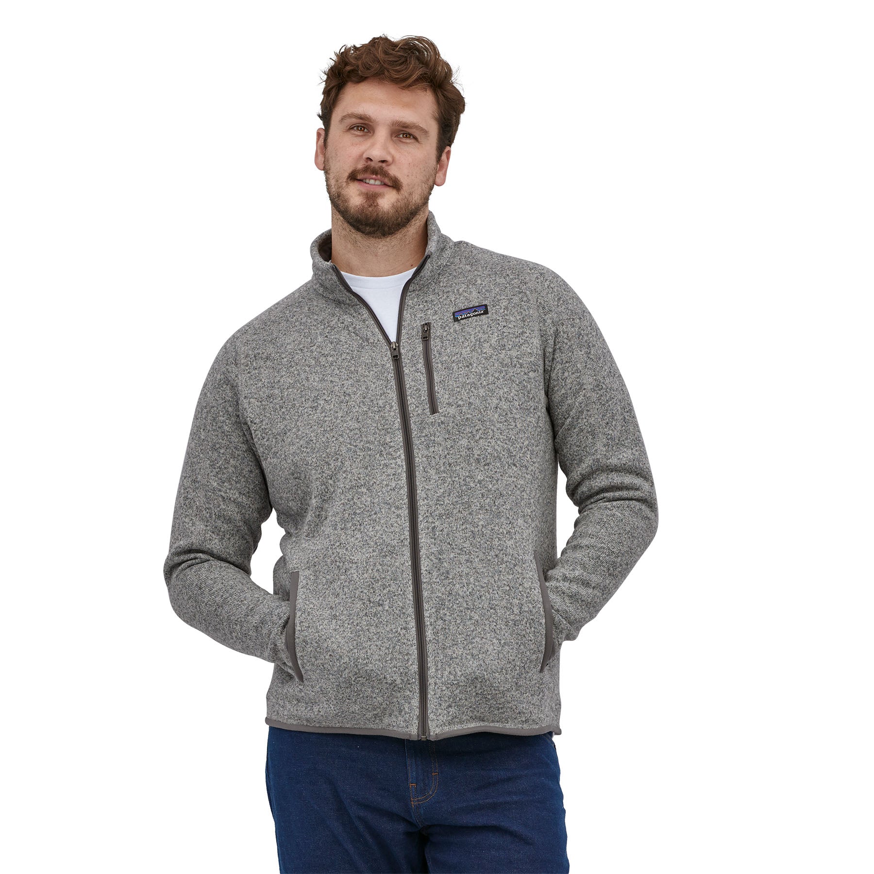 Fleece Jacket Herren Wolljacke Grau Fleece Strickjacke Mit Kragen