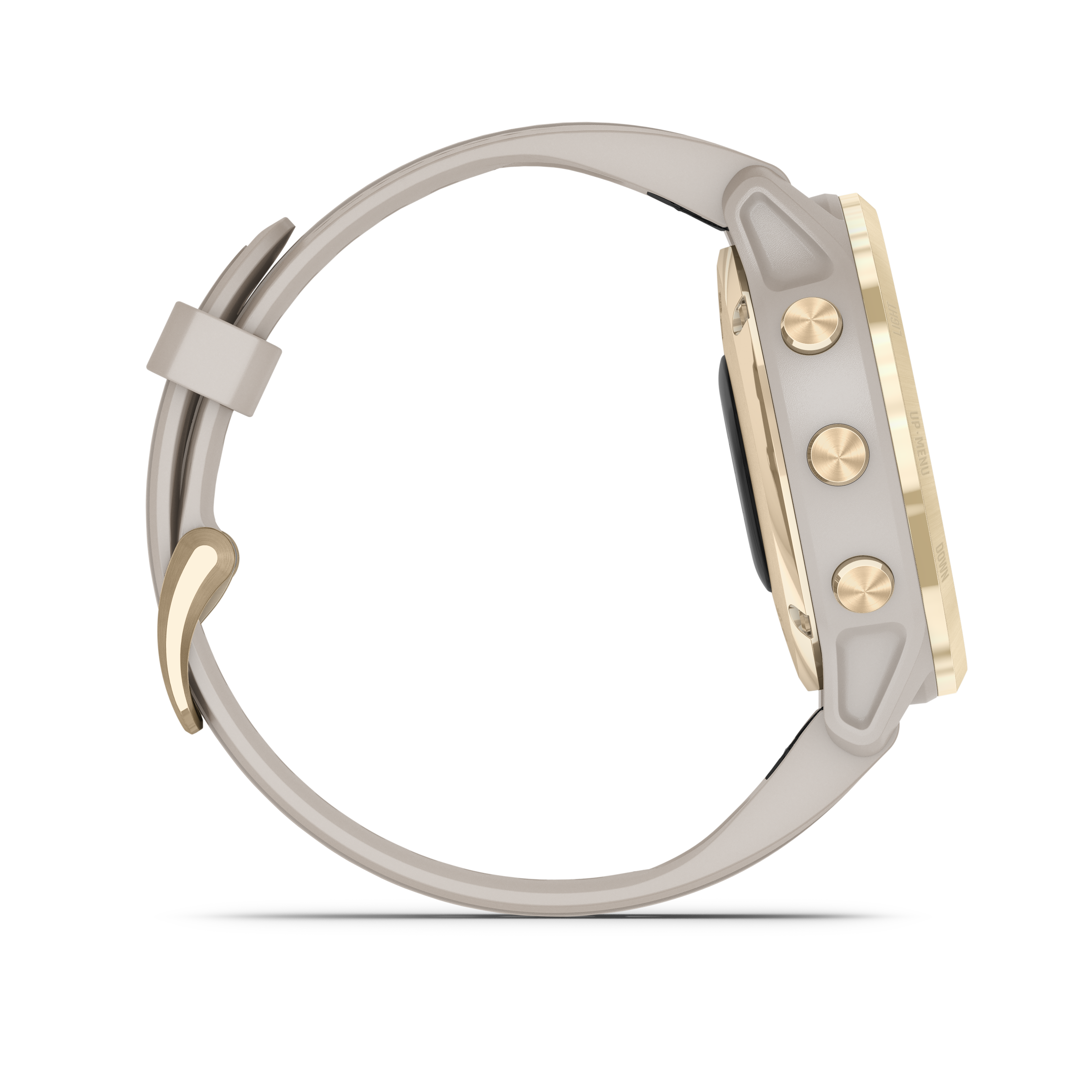 fēnix 6S – Pro Solar Weißgold mit beigefarbenem Armband